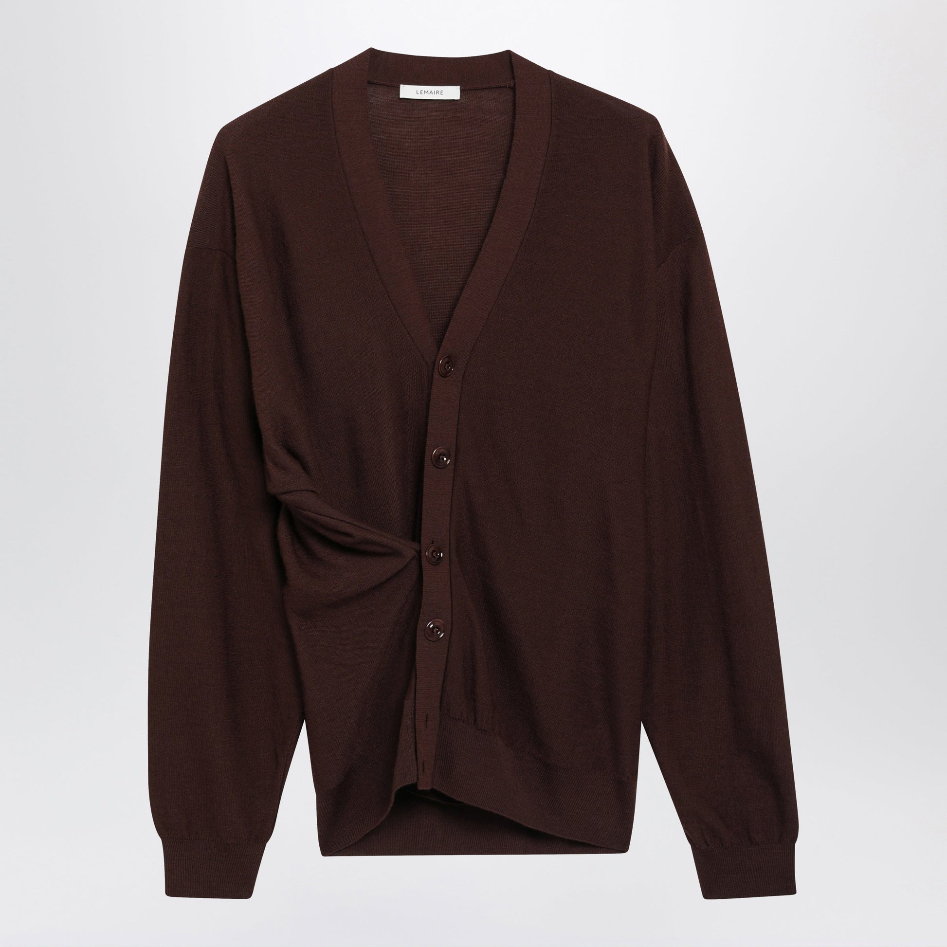 Lemaire Twisted Mahogany Merino Wool Cardigan Women LEMAIRE