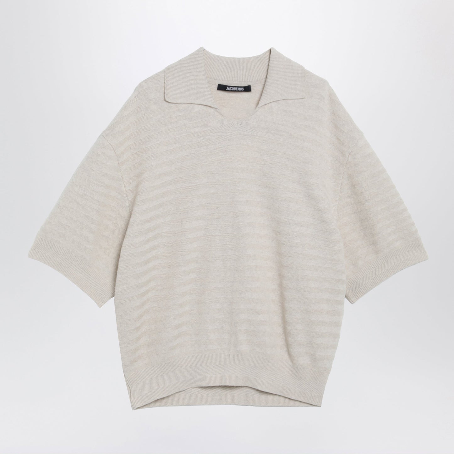 Jacquemus Light Beige Polo In Cotton And Silk Men JACQUEMUS