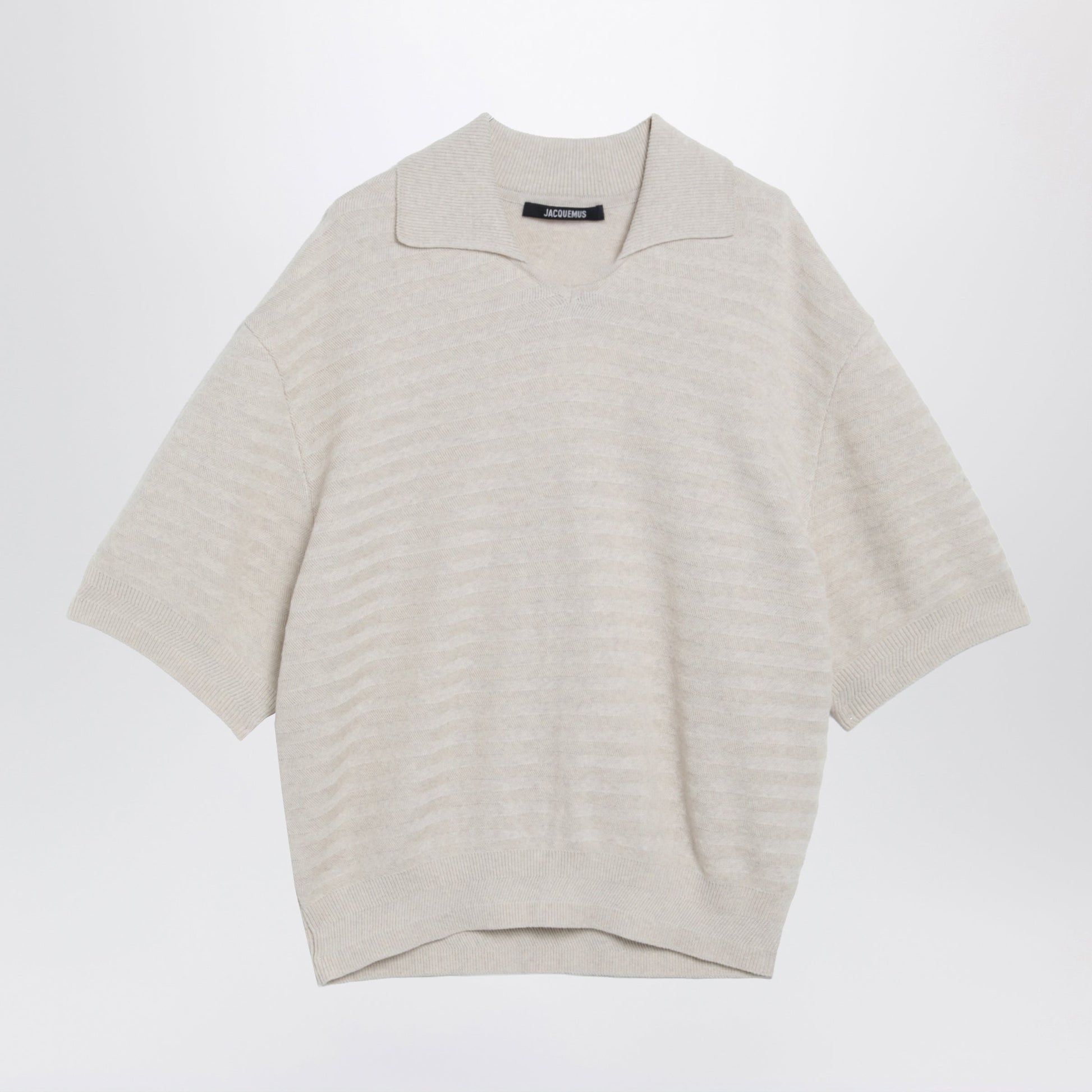 Jacquemus Light Beige Polo In Cotton And Silk Men JACQUEMUS