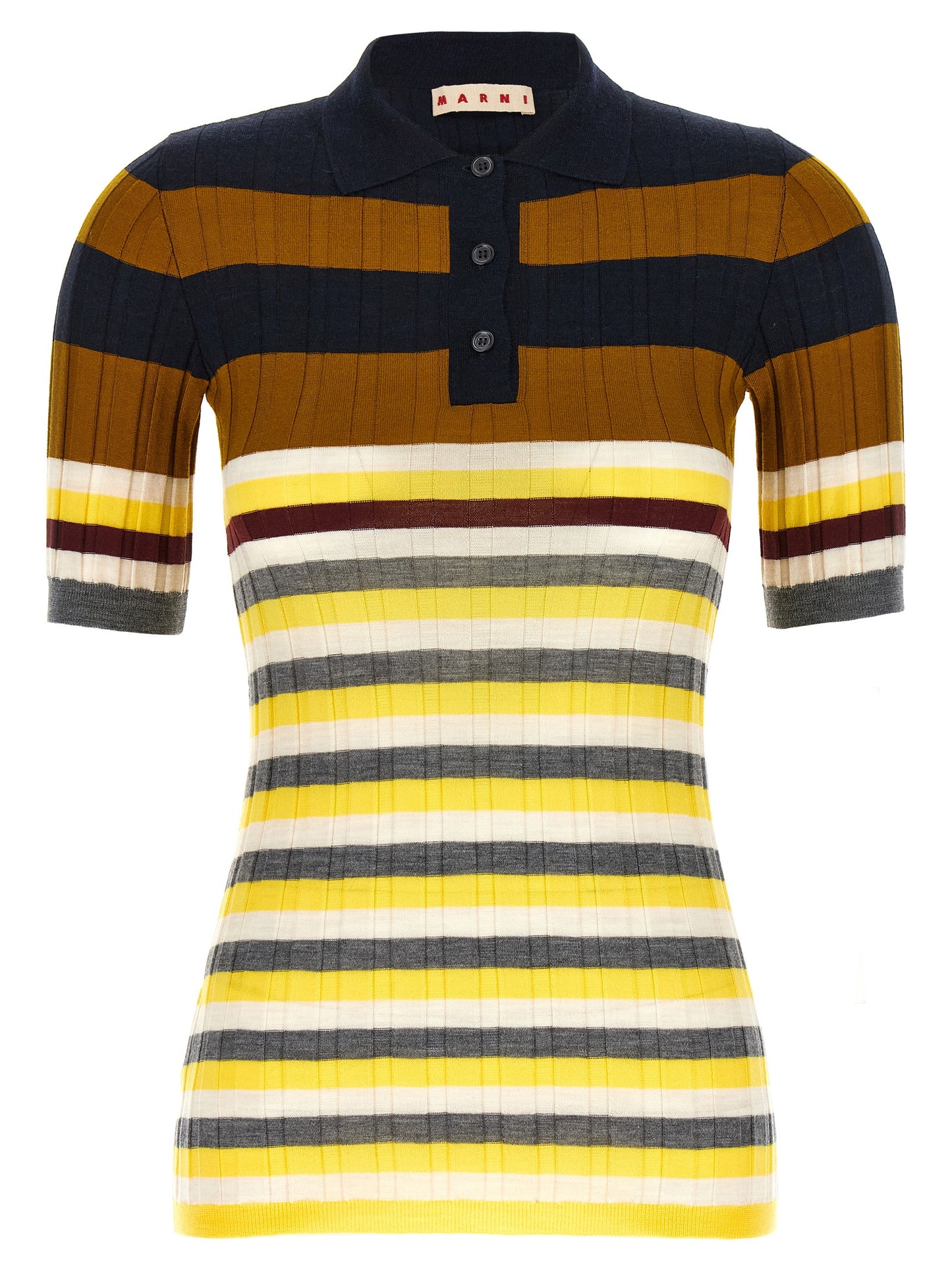 Marni Women Ribbed Wool Polo Shirt MARNI