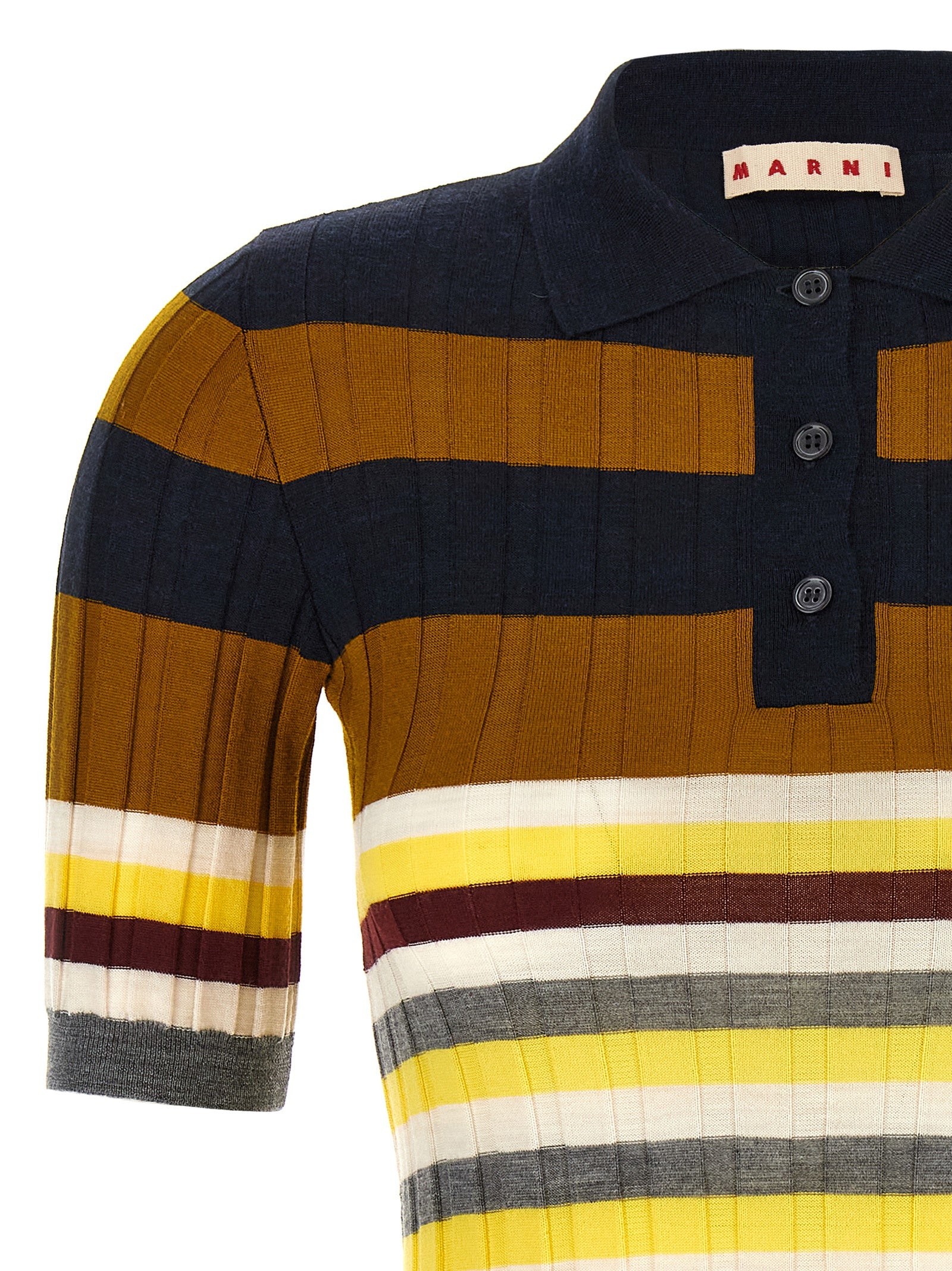 Marni Women Ribbed Wool Polo Shirt MARNI