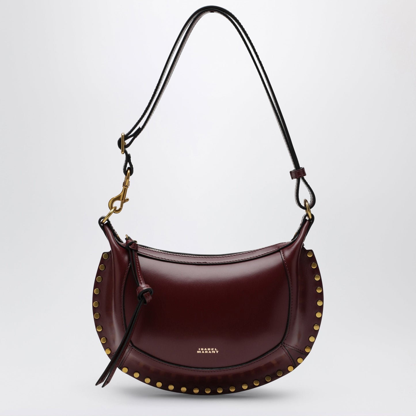 Isabel Marant Oskan Moon Shoulder Bag In Calfskin Burgundy Women ISABEL MARANT