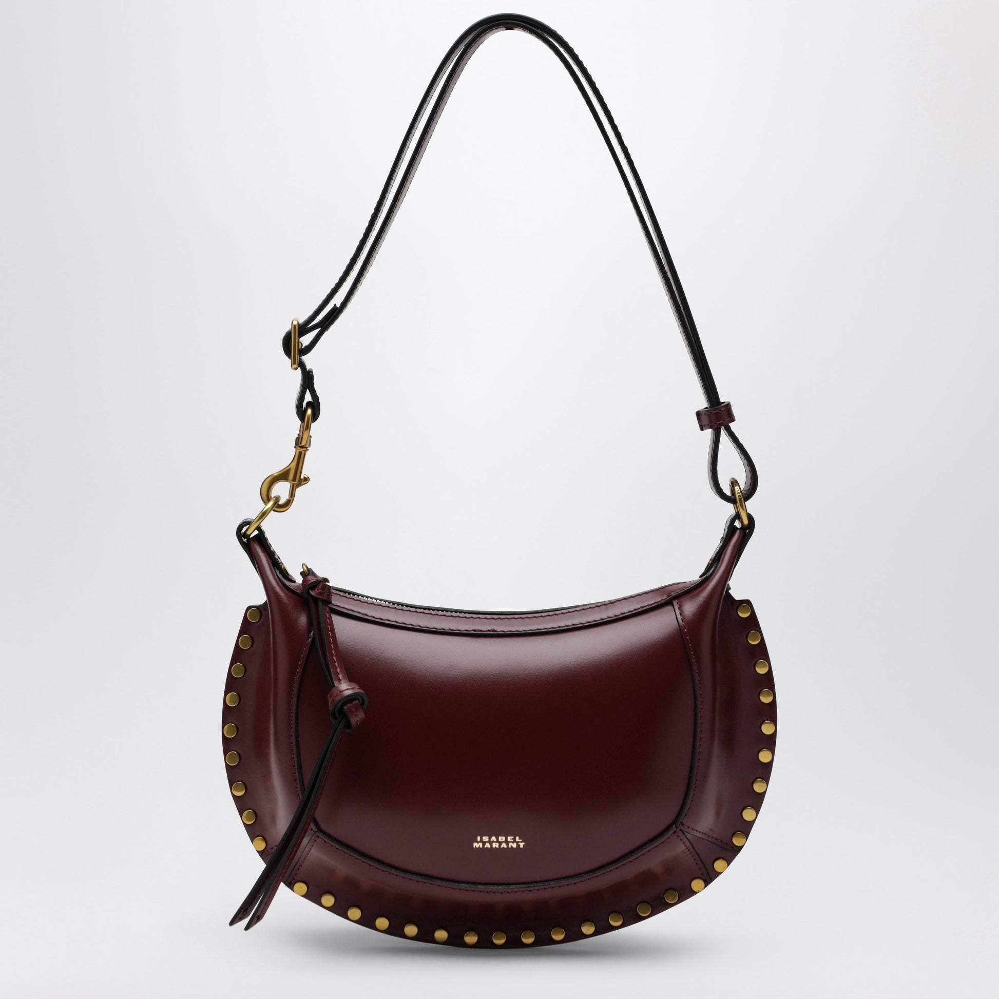 Isabel Marant Oskan Moon Shoulder Bag In Calfskin Burgundy Women ISABEL MARANT