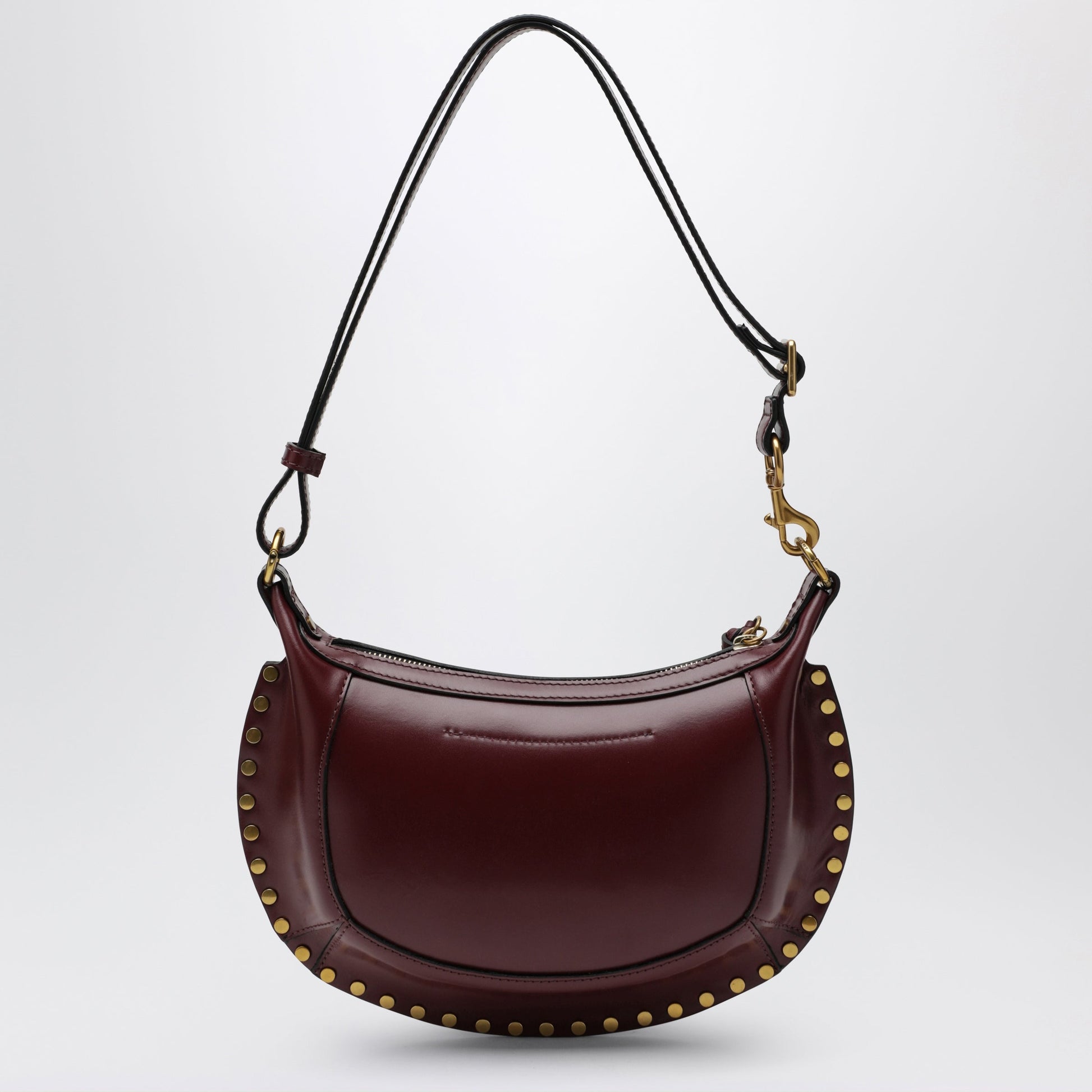 Isabel Marant Oskan Moon Shoulder Bag In Calfskin Burgundy Women ISABEL MARANT