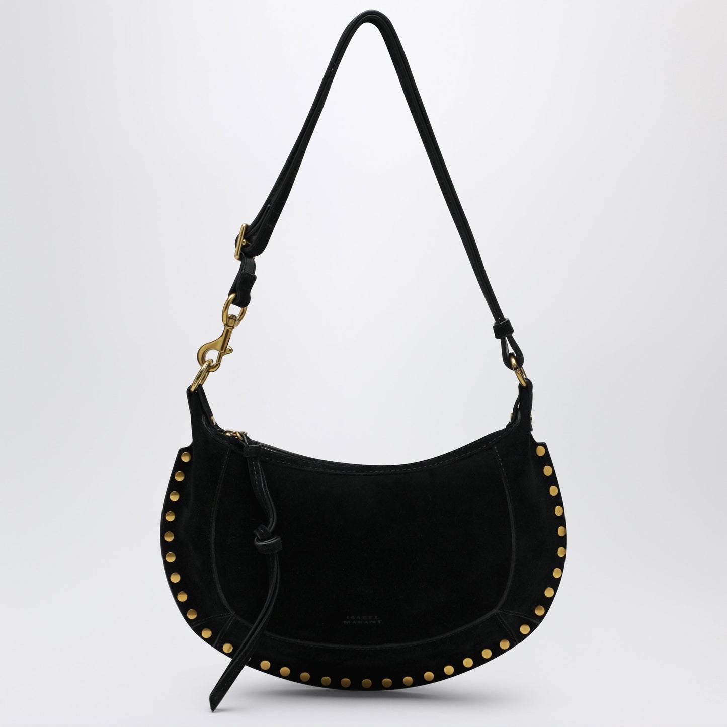 Isabel Marant Oskan Moon Shoulder Bag In Black Suede Women ISABEL MARANT