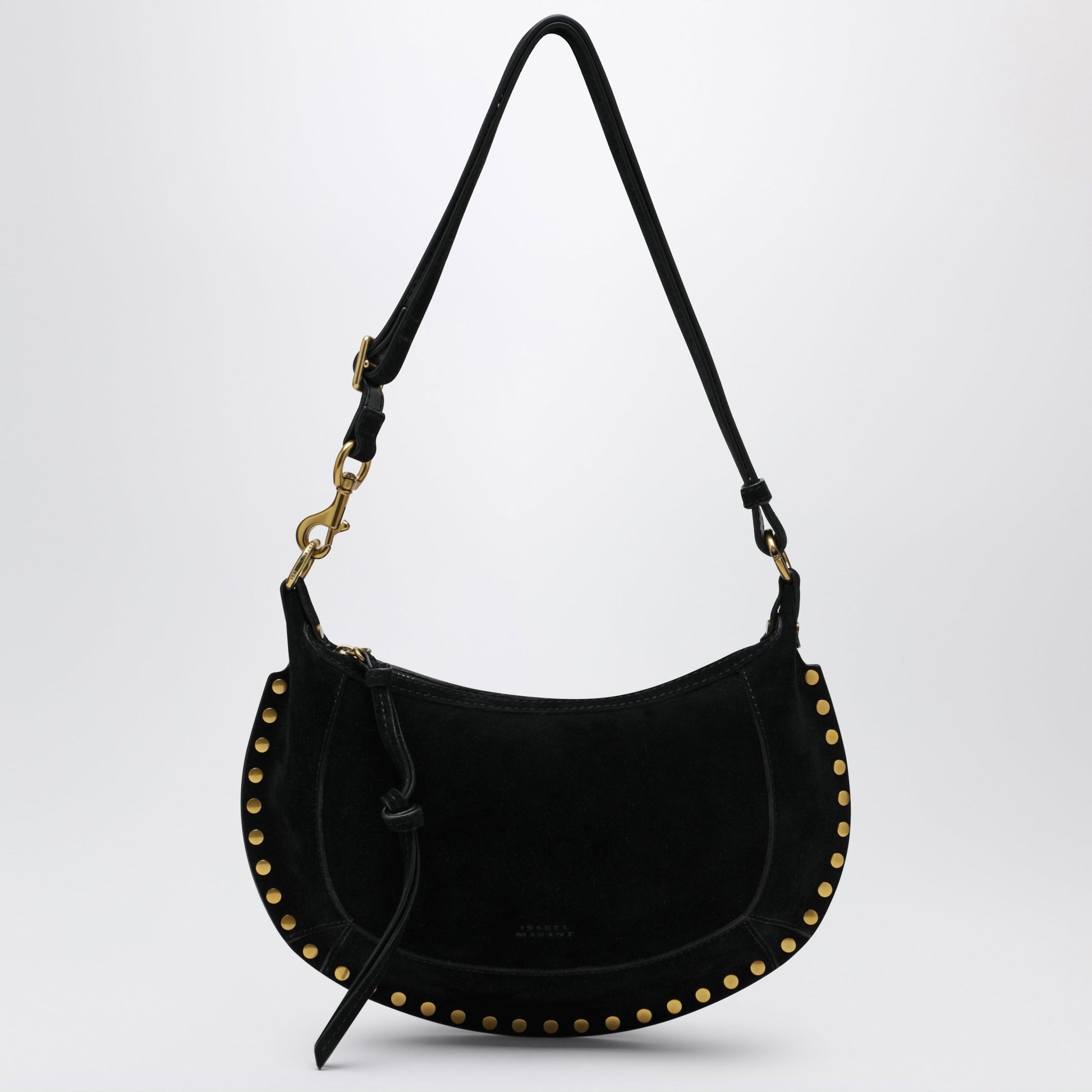 Isabel Marant Oskan Moon Shoulder Bag In Black Suede Women ISABEL MARANT