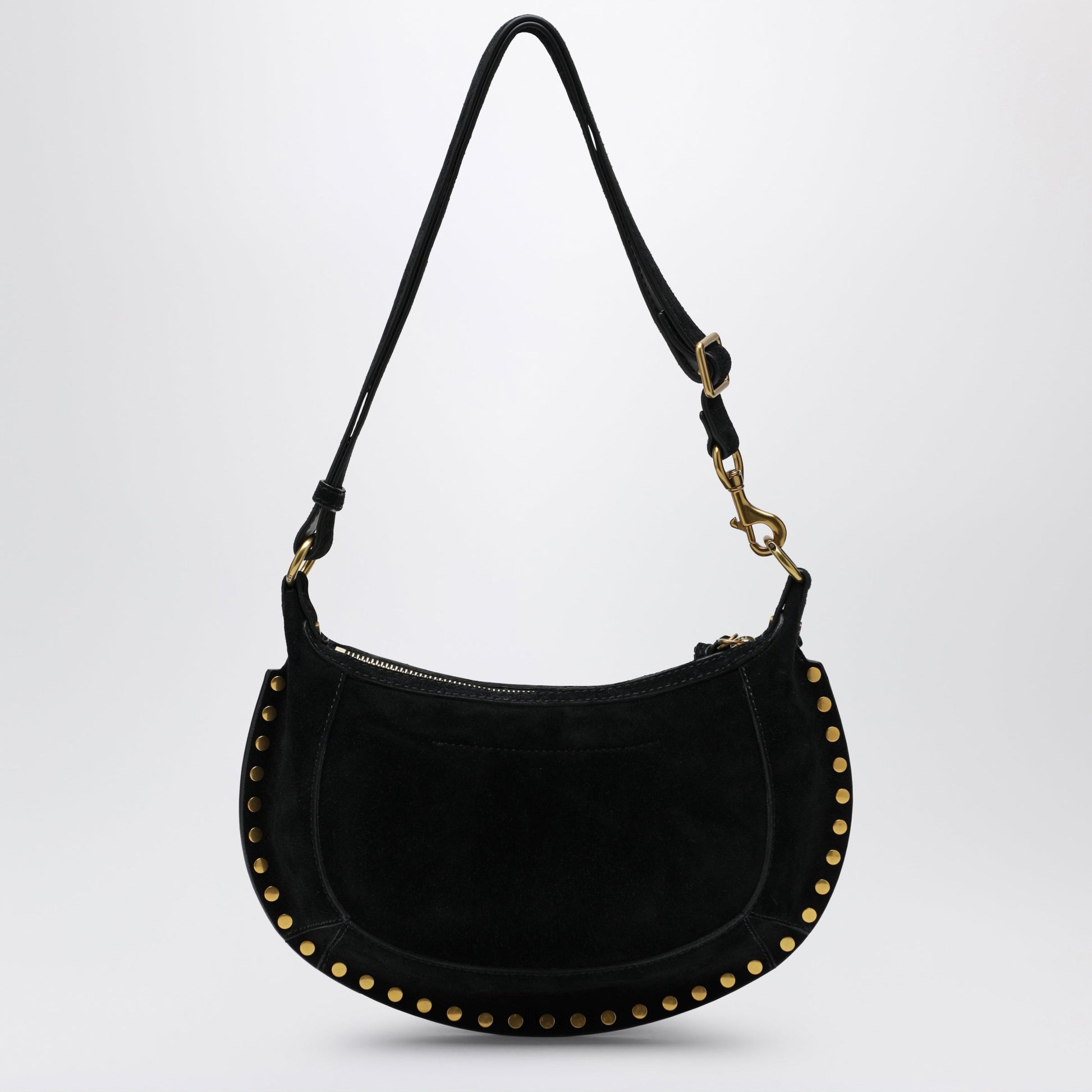 Isabel Marant Oskan Moon Shoulder Bag In Black Suede Women ISABEL MARANT