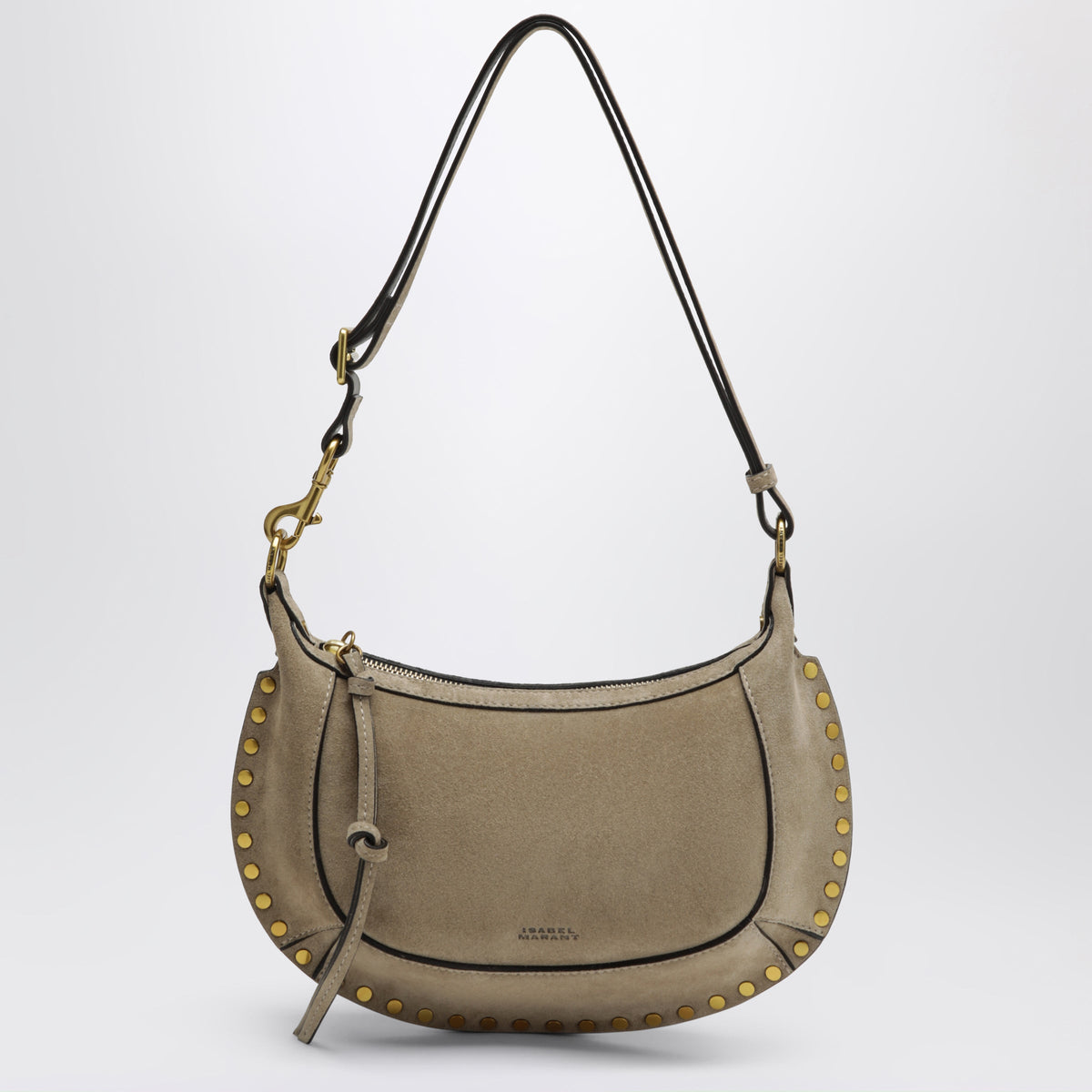 Isabel Marant Oskan Moon Shoulder Bag In Smoky Taupe Suede Women ISABEL MARANT