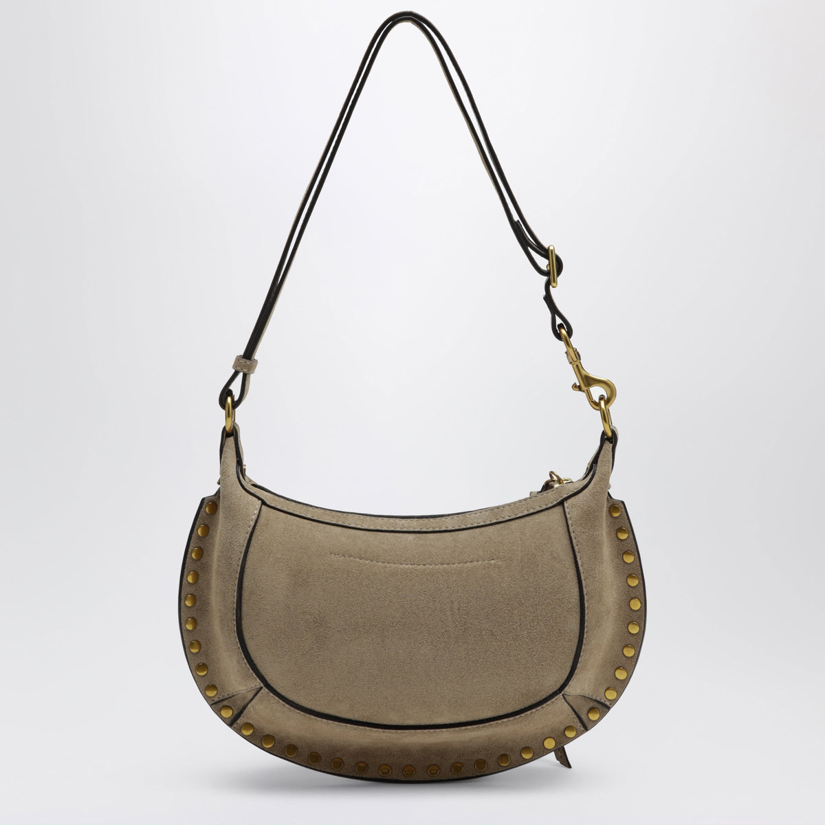 Isabel Marant Oskan Moon Shoulder Bag In Smoky Taupe Suede Women ISABEL MARANT