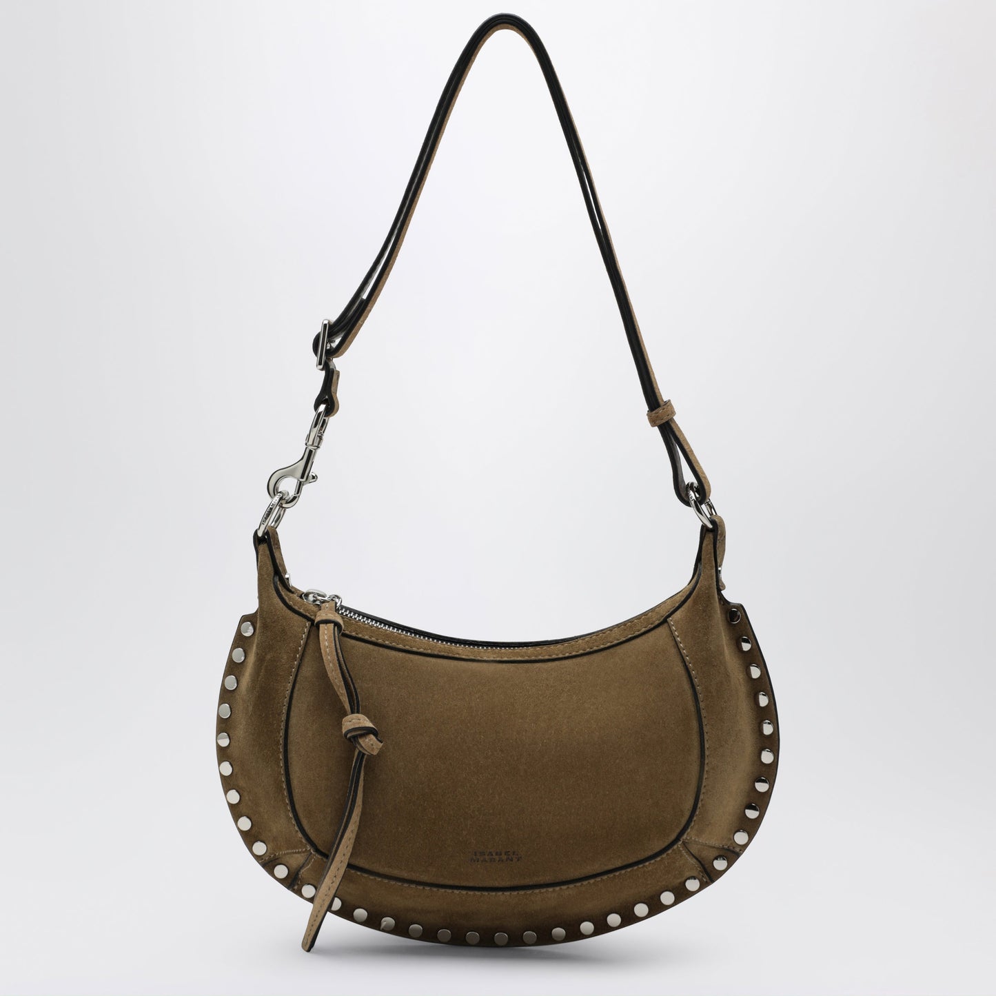 Isabel Marant Oskan Moon Shoulder Bag In Taupe Suede Women ISABEL MARANT