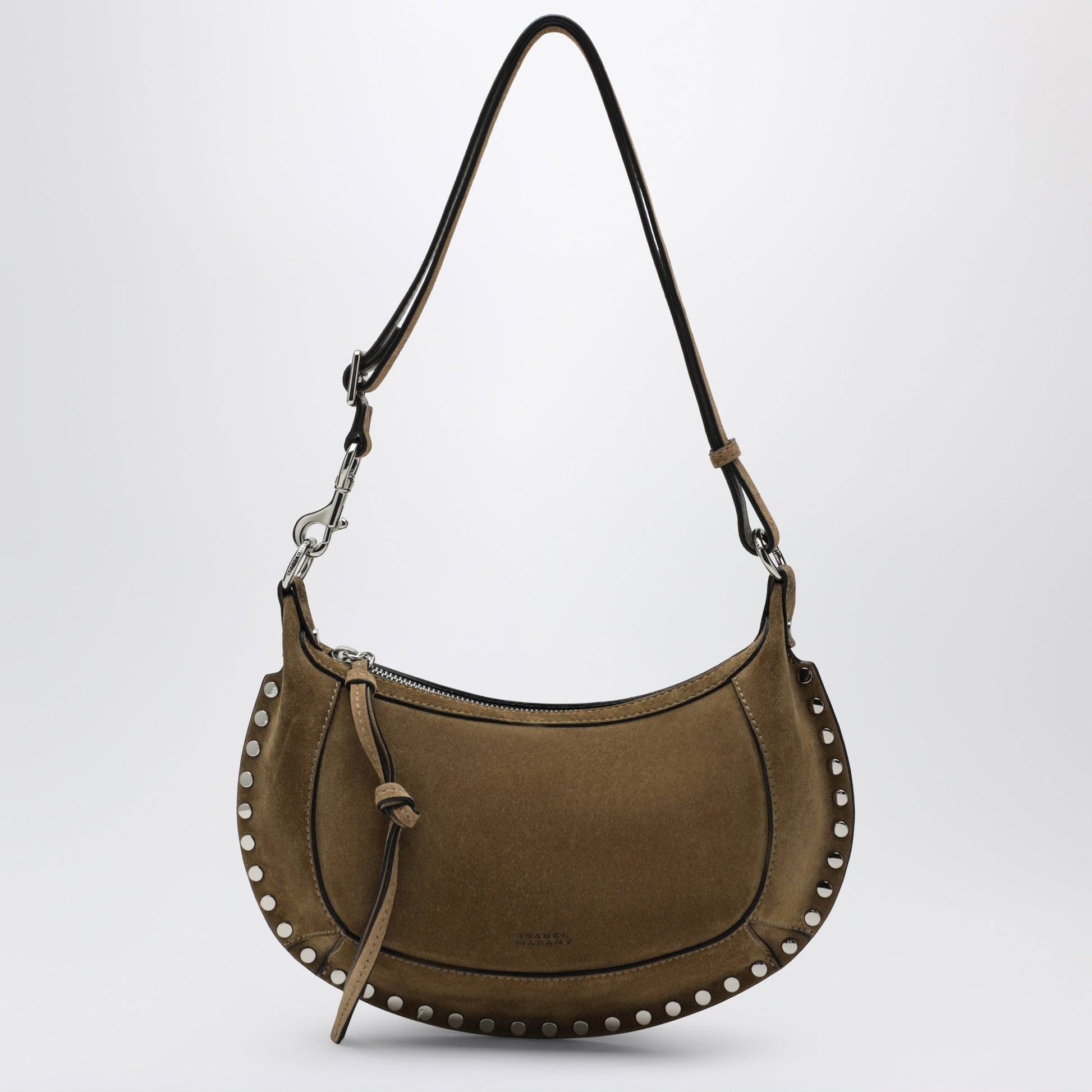 Isabel Marant Oskan Moon Shoulder Bag In Taupe Suede Women ISABEL MARANT