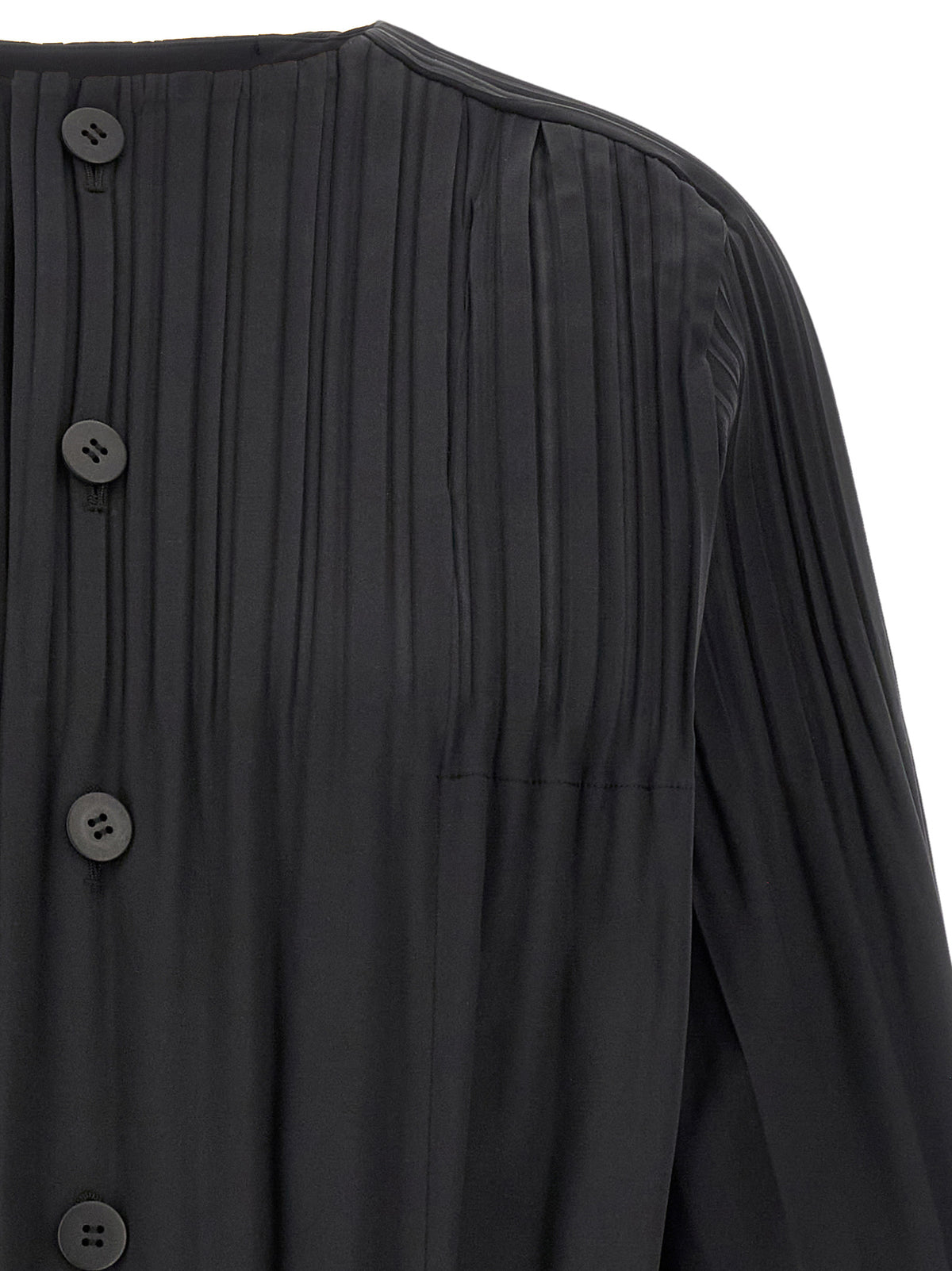 Pleats Please Issey Miyake Women Black 'Smooth Coat' Coat PLEATS PLEASE ISSEY MIYAKE