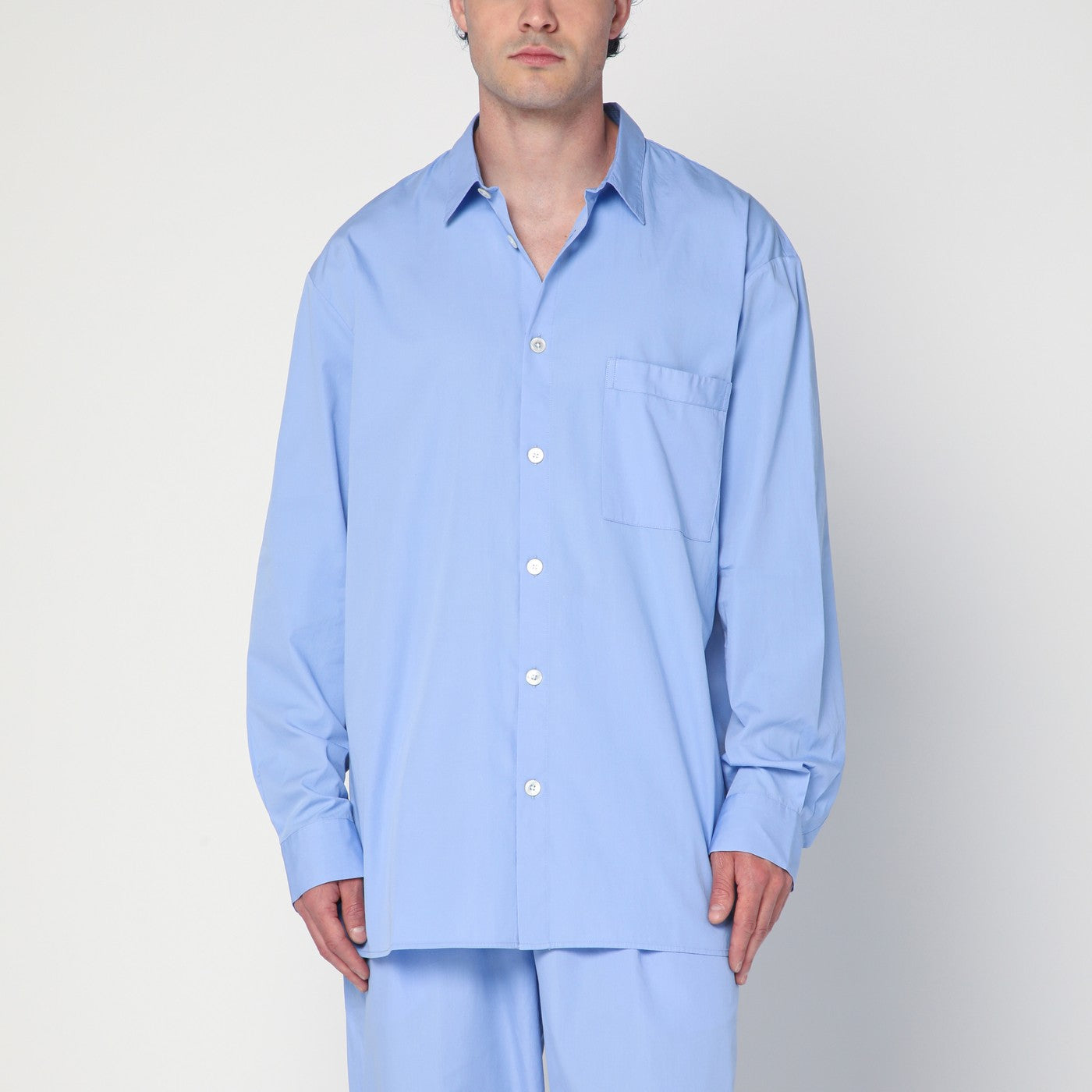 Tekla Cornflower Blue Pyjama Shirt Men Tekla