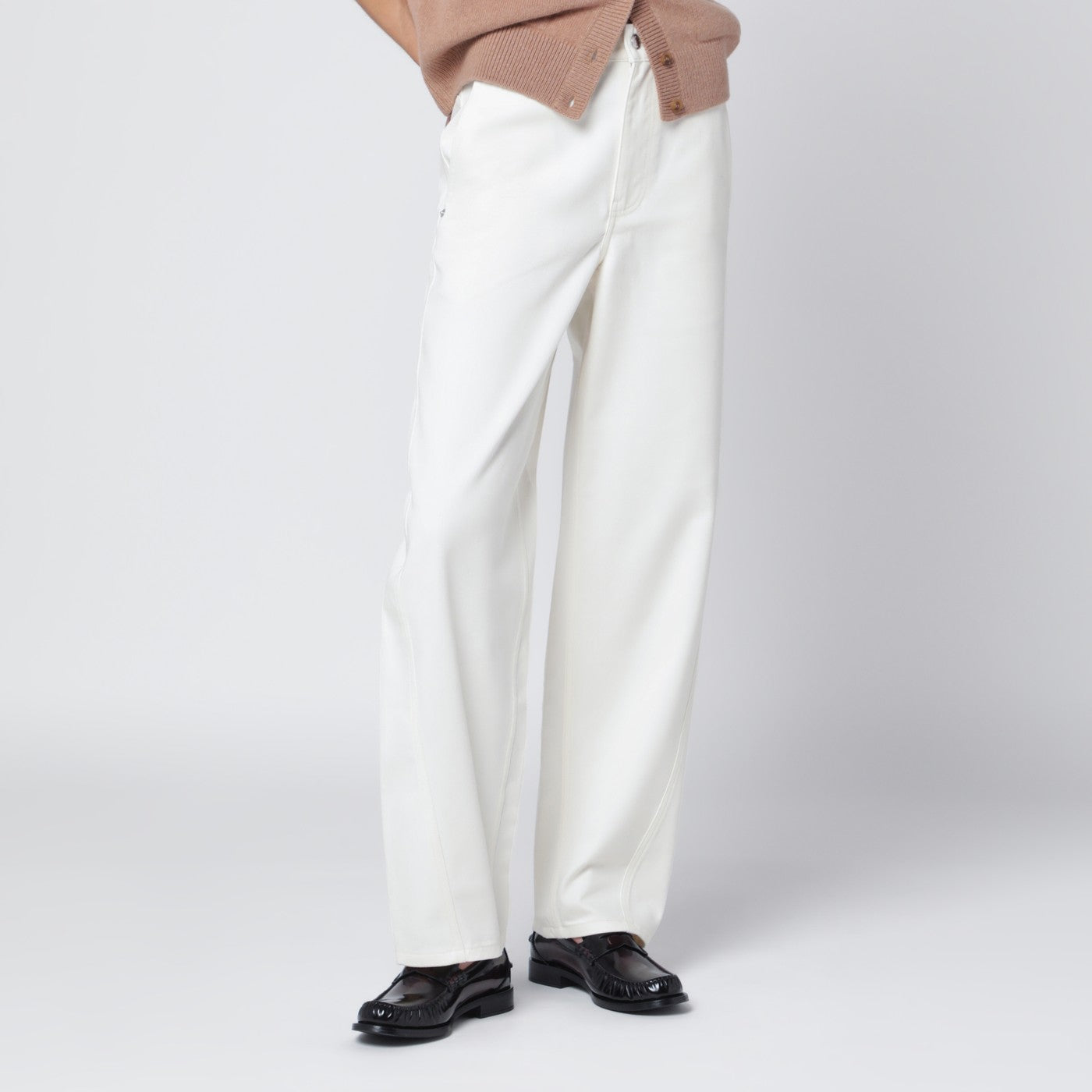 Maison Kitsune White Cotton Trousers Women Maison Kitsune