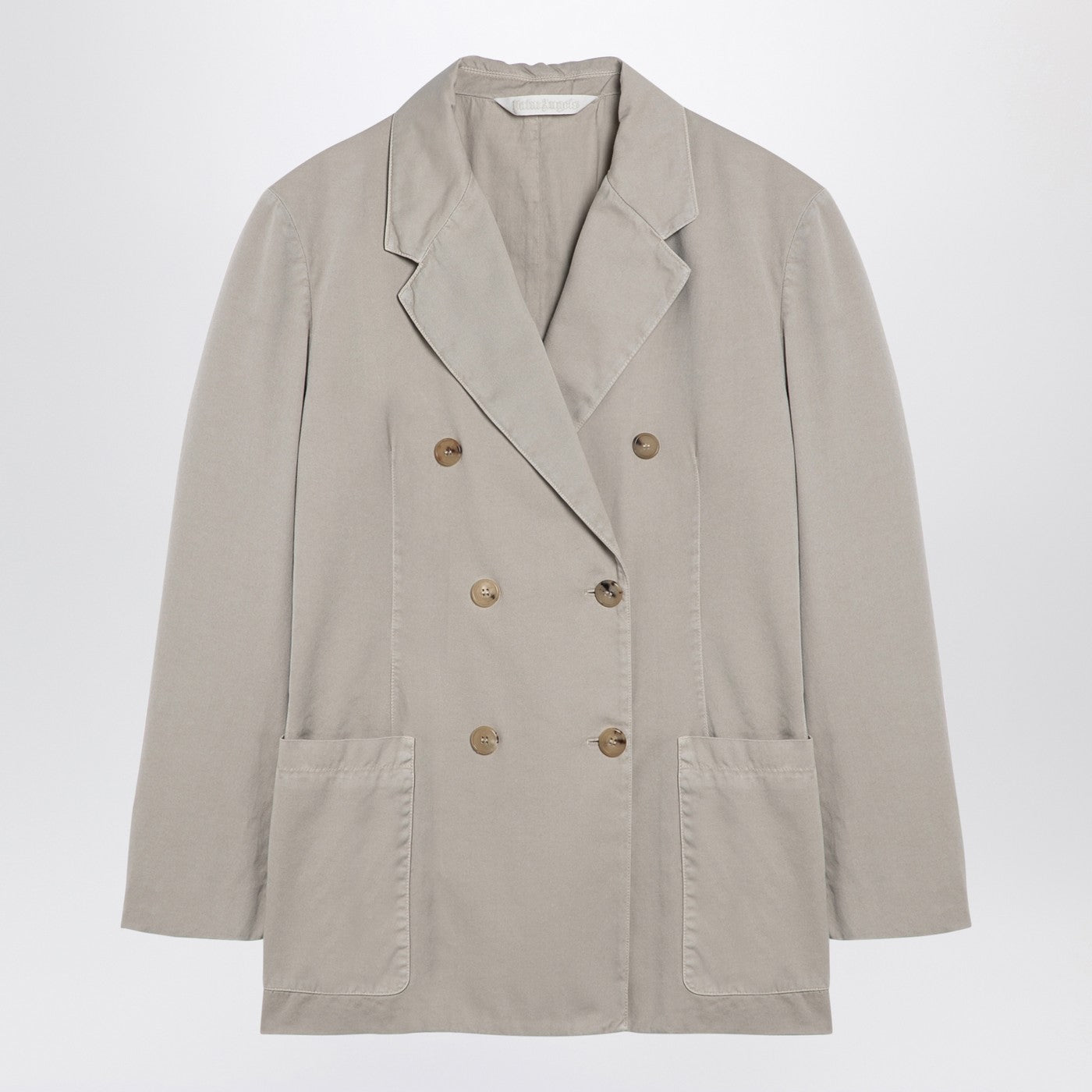 Palm Angels Beige Double-Breasted Cotton Jacket Women PALM ANGELS