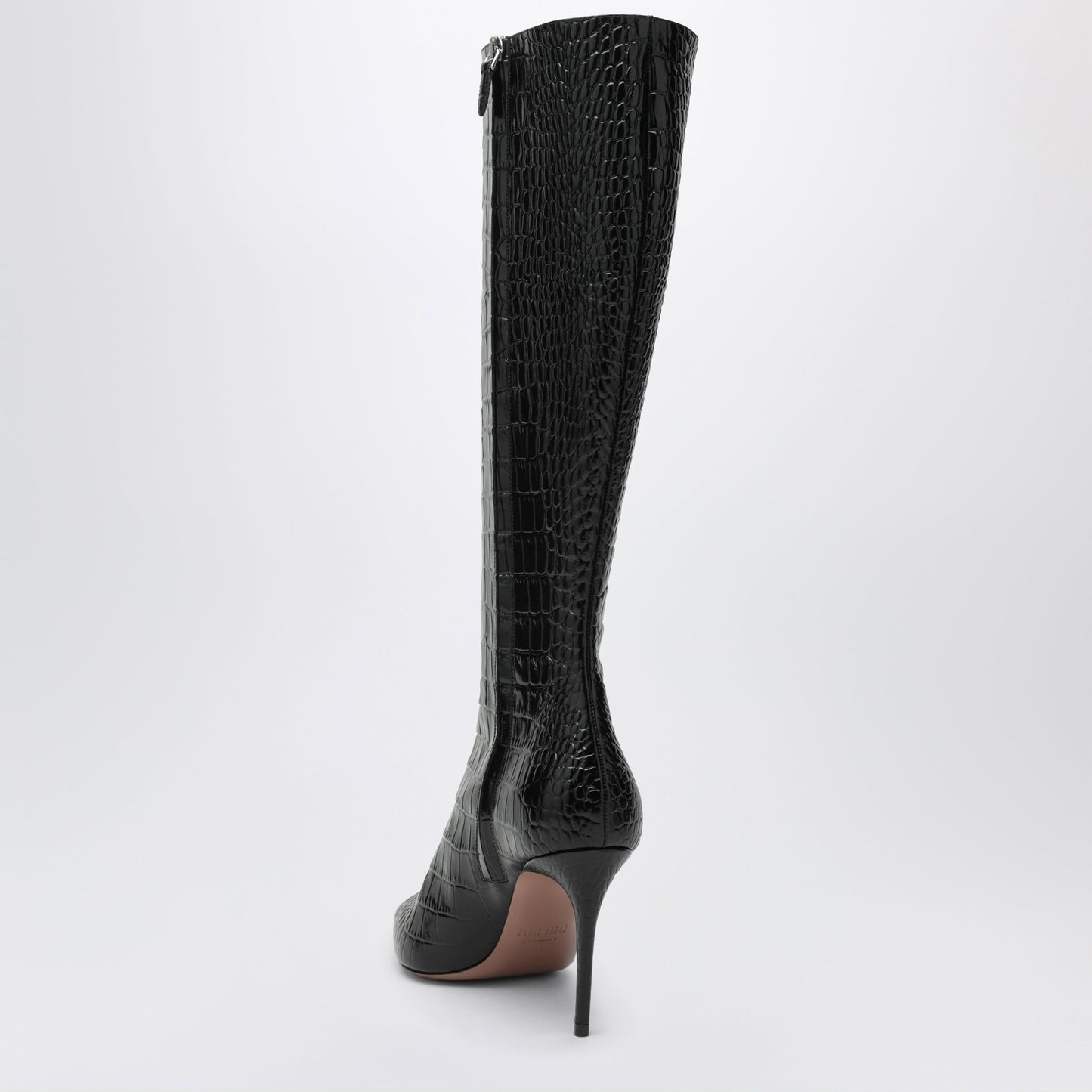 Paris Texas Vera 85 Charcoal Crocodile-Effect Leather Boots Women PARIS TEXAS