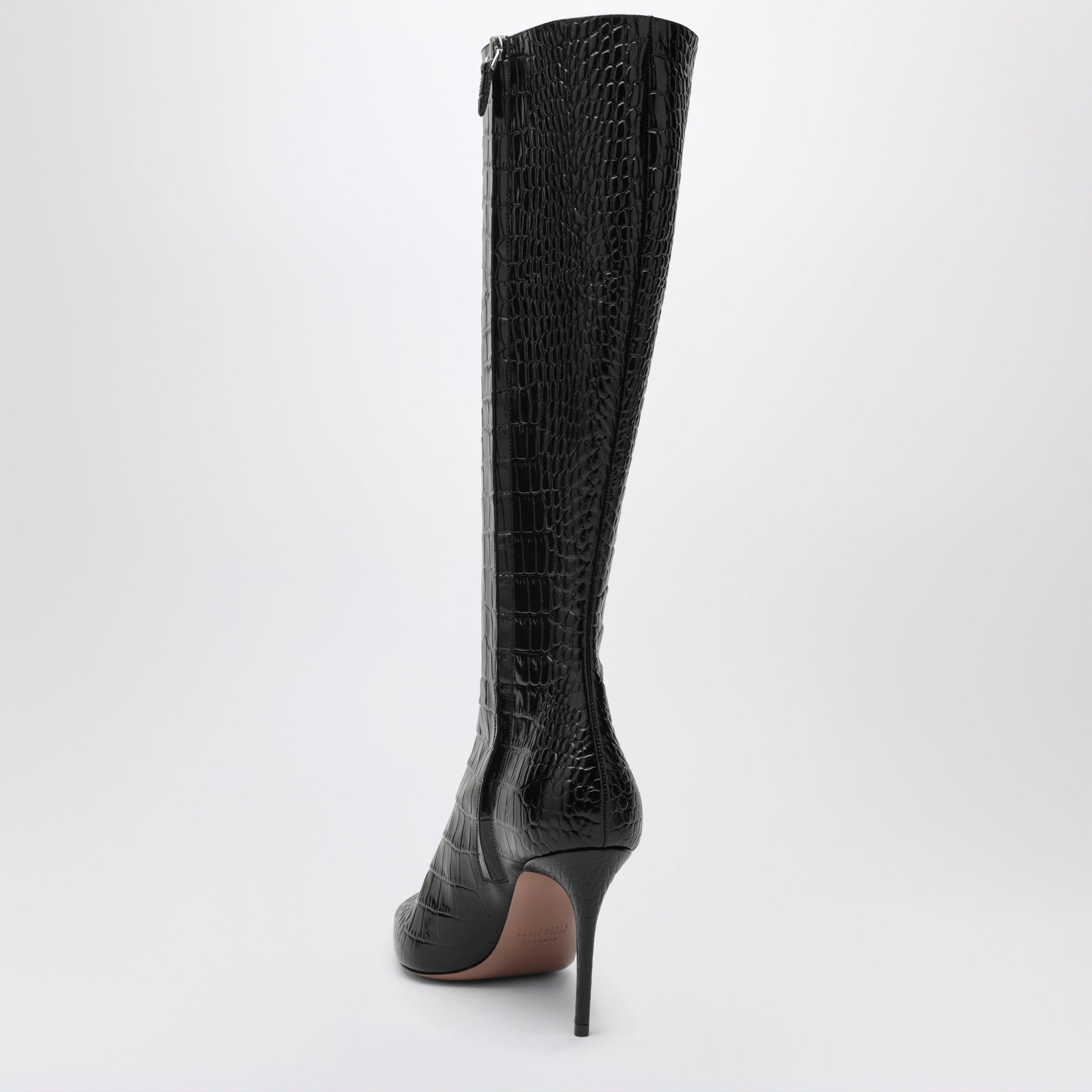 Paris Texas Vera 85 Charcoal Crocodile-Effect Leather Boots Women PARIS TEXAS