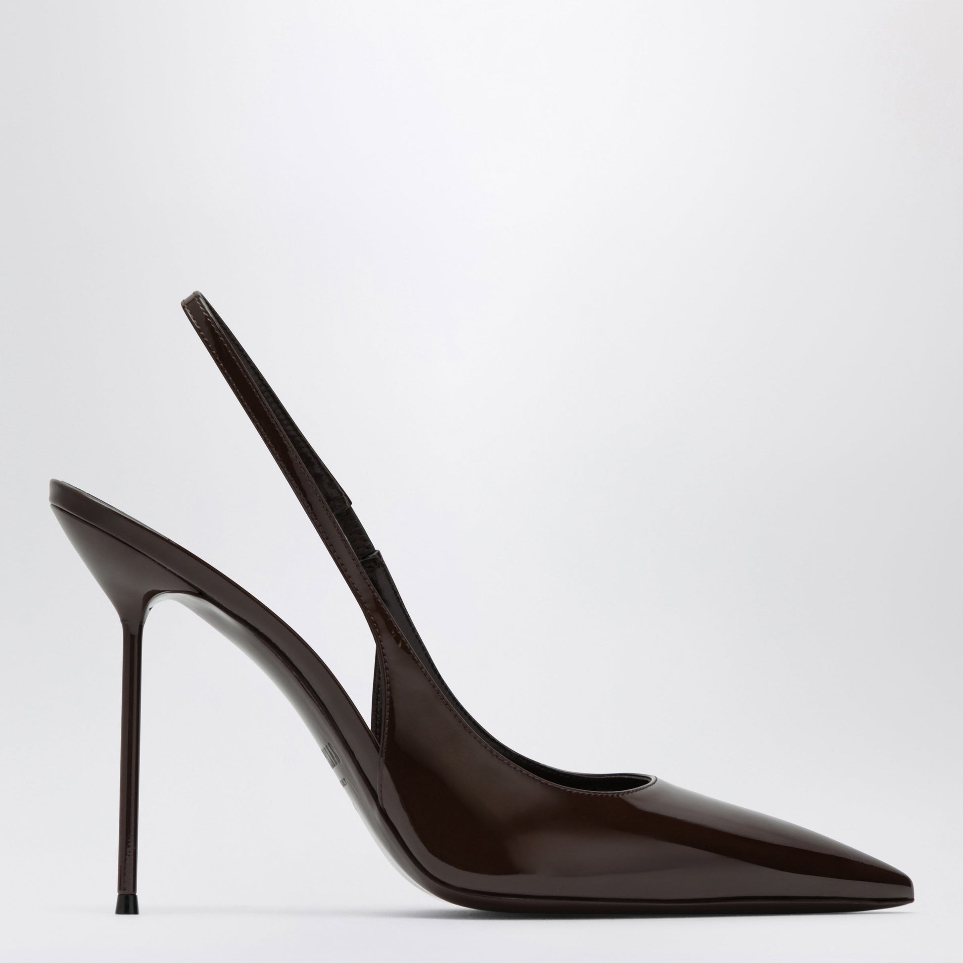 Paris Texas Lidia Slingback Pumps In Ebony Patent Leather Women PARIS TEXAS
