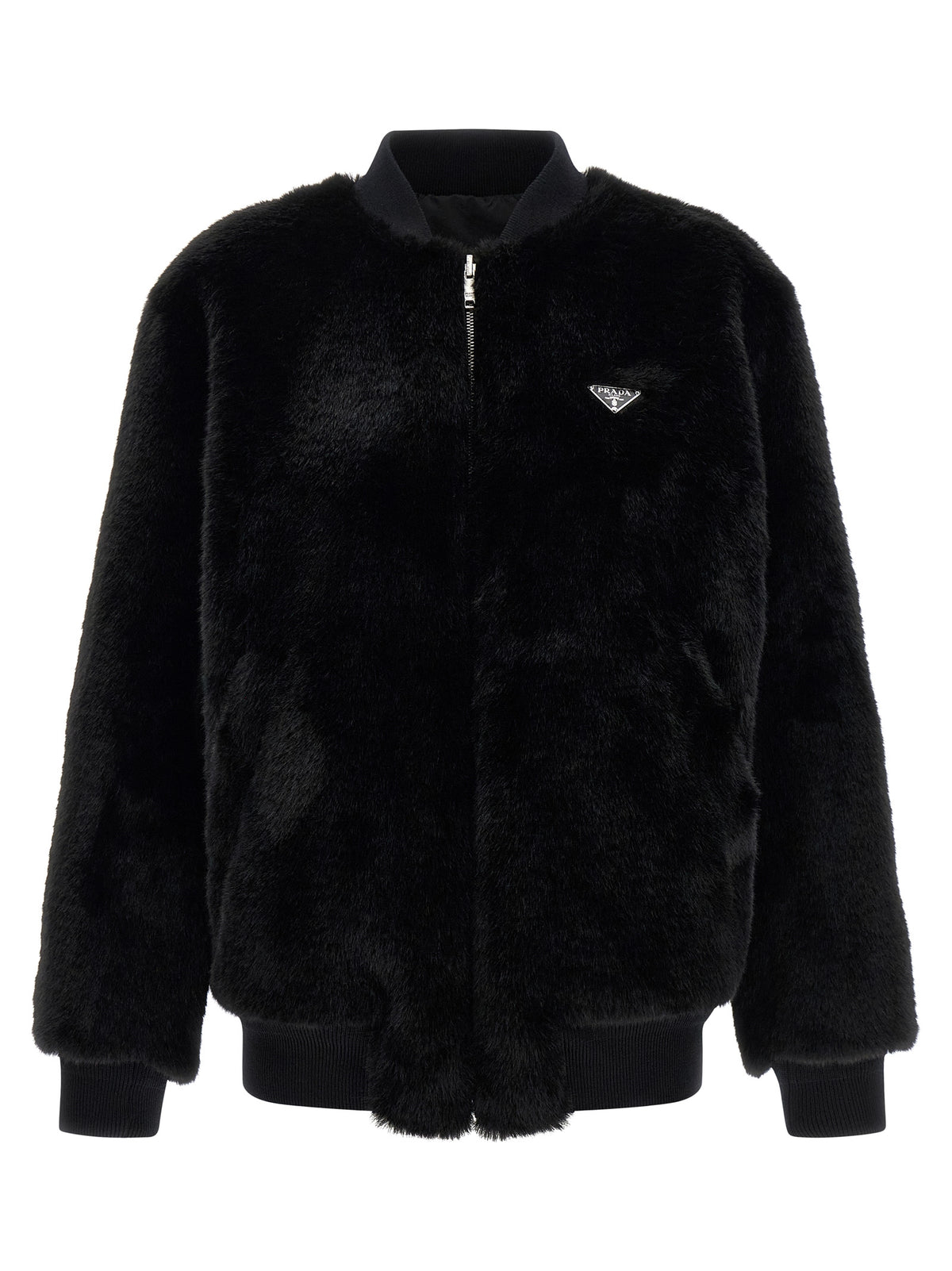 Prada Women Eco-Fur And Re-Nylon Reversible Bomber Jacket PRADA