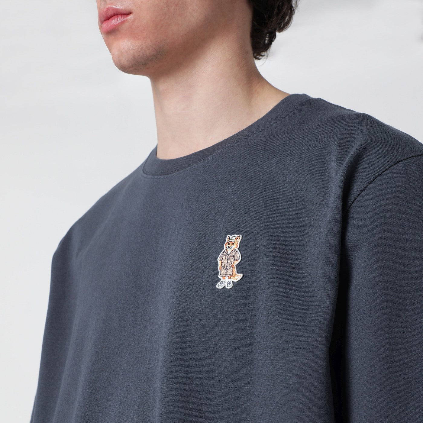 Maison Kitsune Blue Dressed Fox Comfort-Fit T-Shirt Men Maison Kitsune