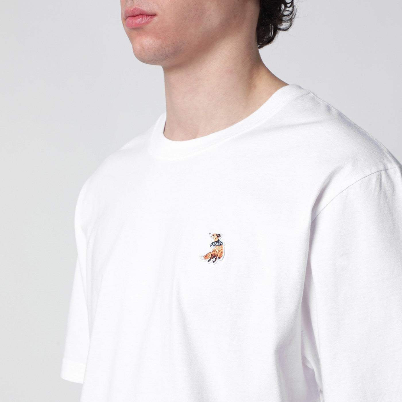 Maison Kitsune White Dreaming Fox Comfort-Fit T-Shirt Men Maison Kitsune