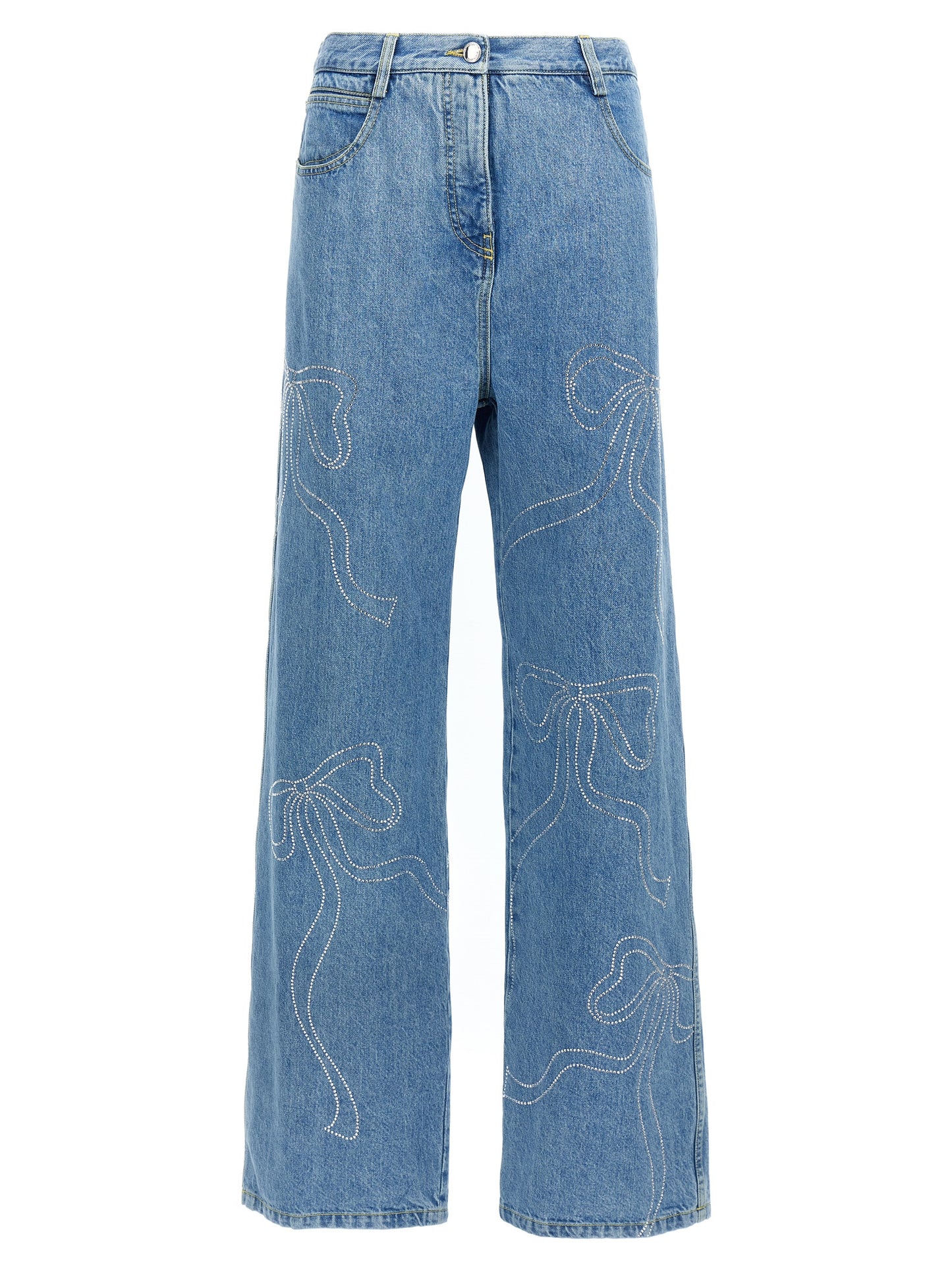 Mach & Mach Women 'Crystal Ribbon Hot Fix' Jeans MACH & MACH