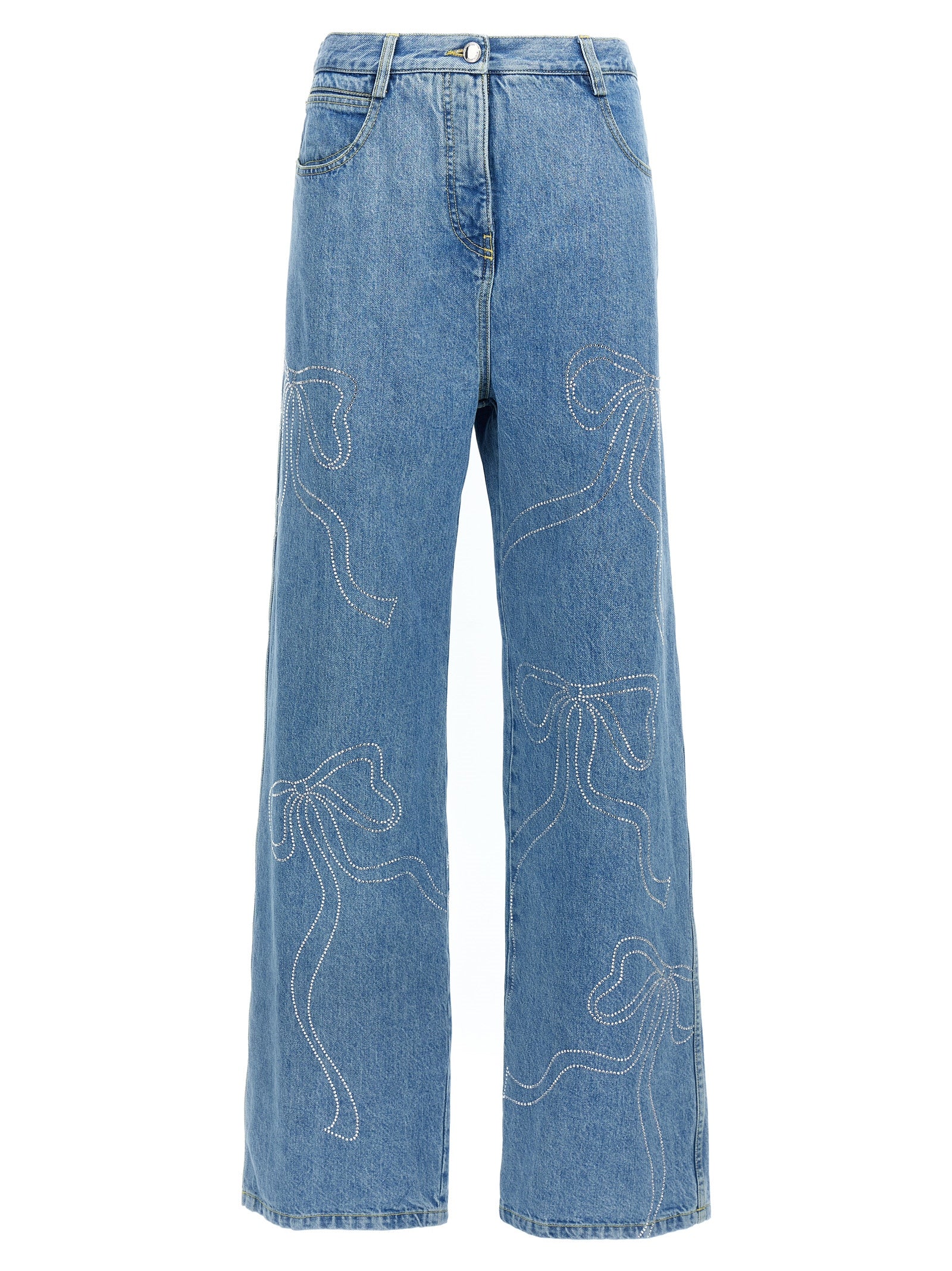 Mach & Mach Women 'Crystal Ribbon Hot Fix' Jeans MACH & MACH