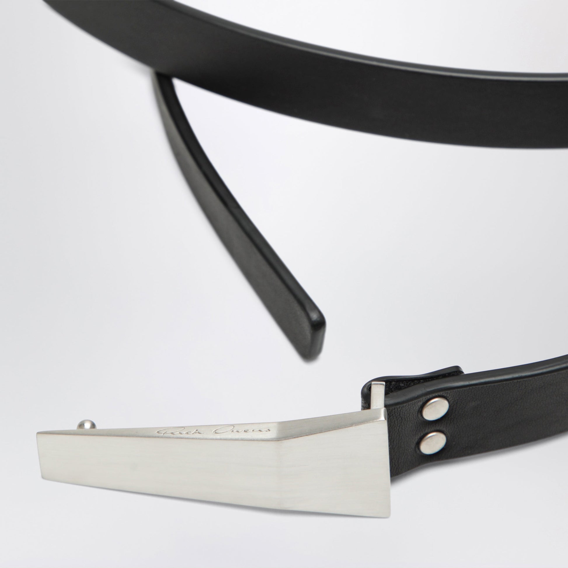 Rick Owens Black Trunk Belt Leather Belt Men RICK OWENS