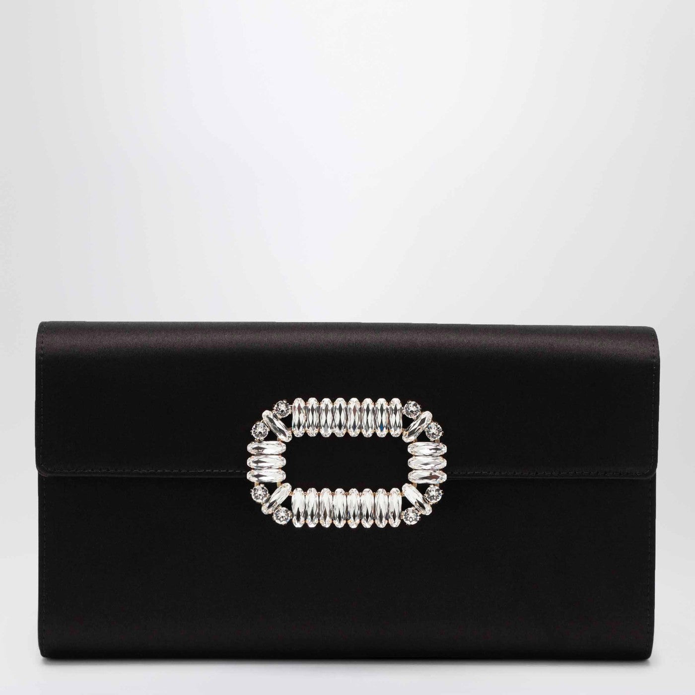 Roger Vivier Black Satin Pochette With Sexy Choc Buckle Women ROGER VIVIER