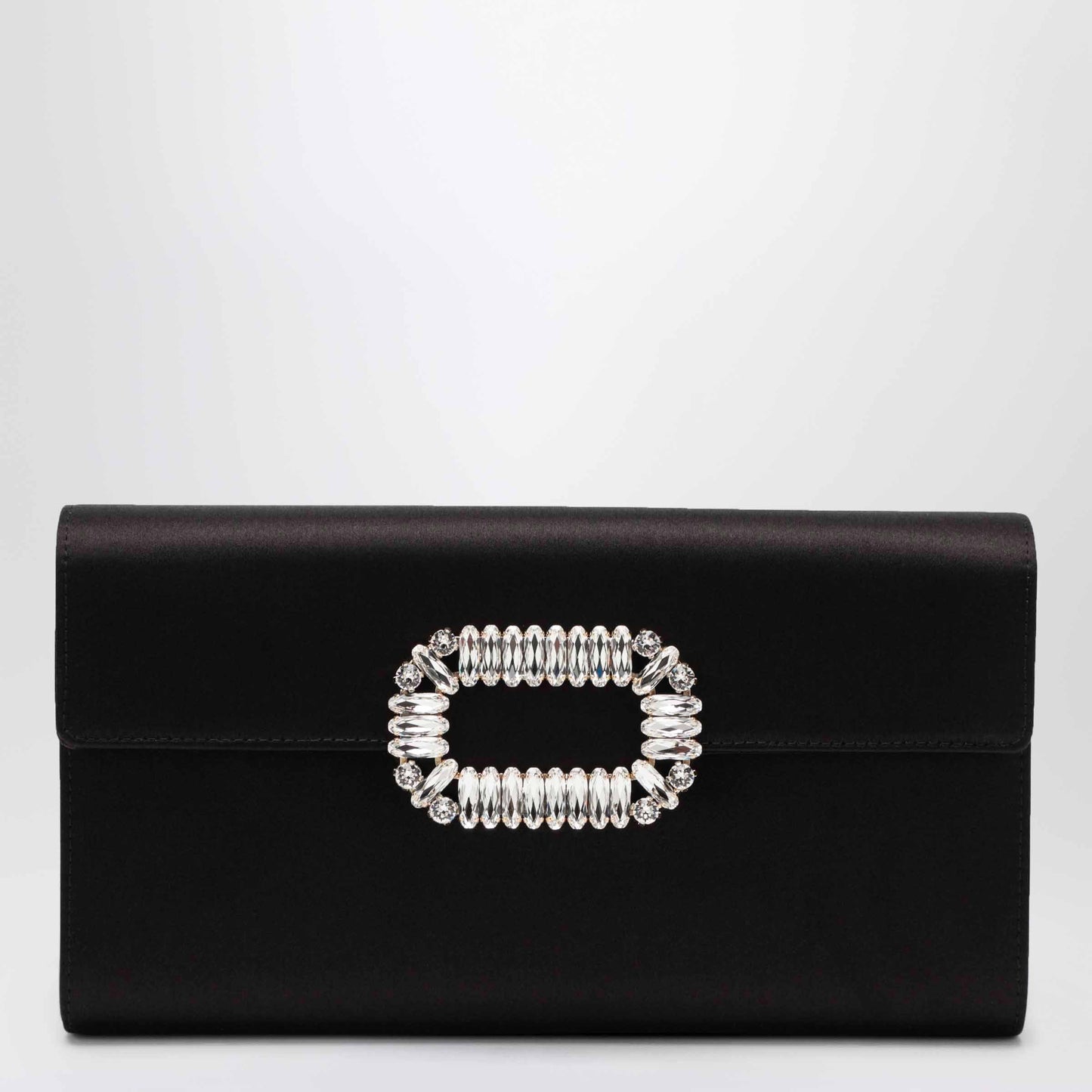 Roger Vivier Black Satin Pochette With Sexy Choc Buckle Women ROGER VIVIER