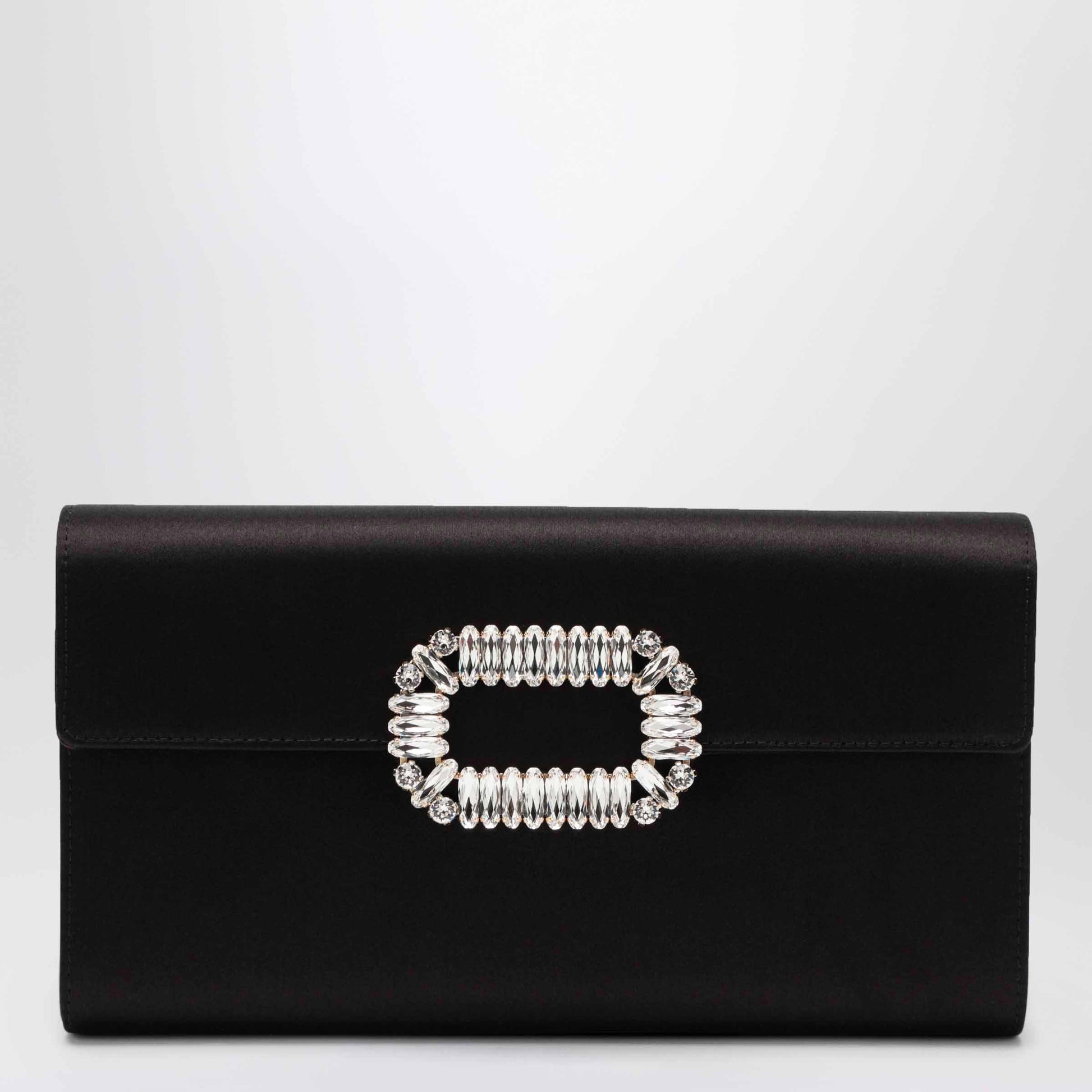 Roger Vivier Black Satin Pochette With Sexy Choc Buckle Women ROGER VIVIER