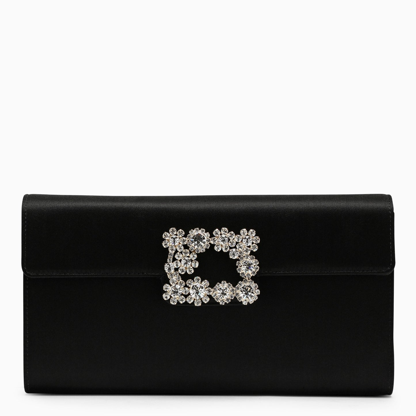 Roger Vivier Black Satin Clutch Bag With Buckle Women ROGER VIVIER