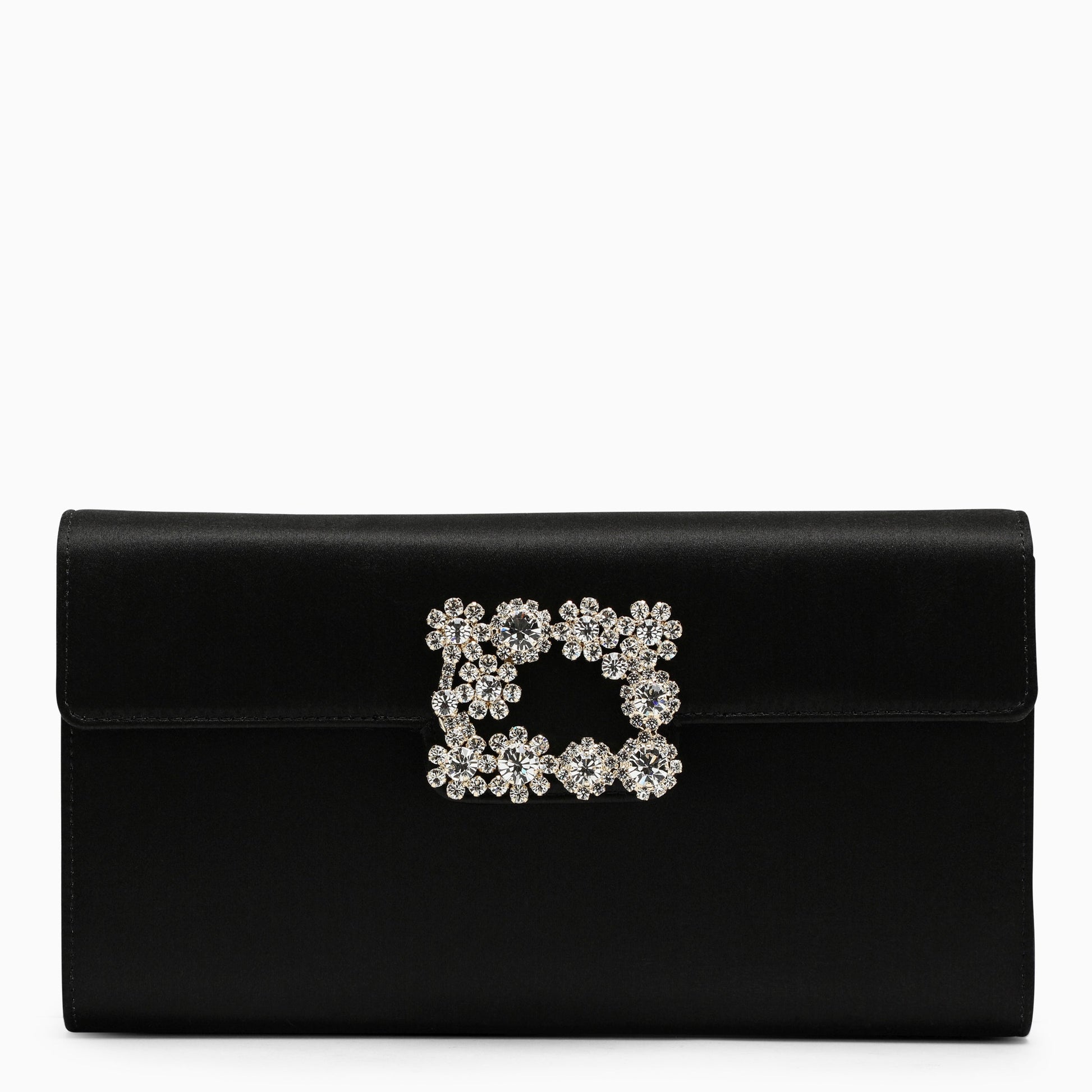 Roger Vivier Black Satin Clutch Bag With Buckle Women ROGER VIVIER
