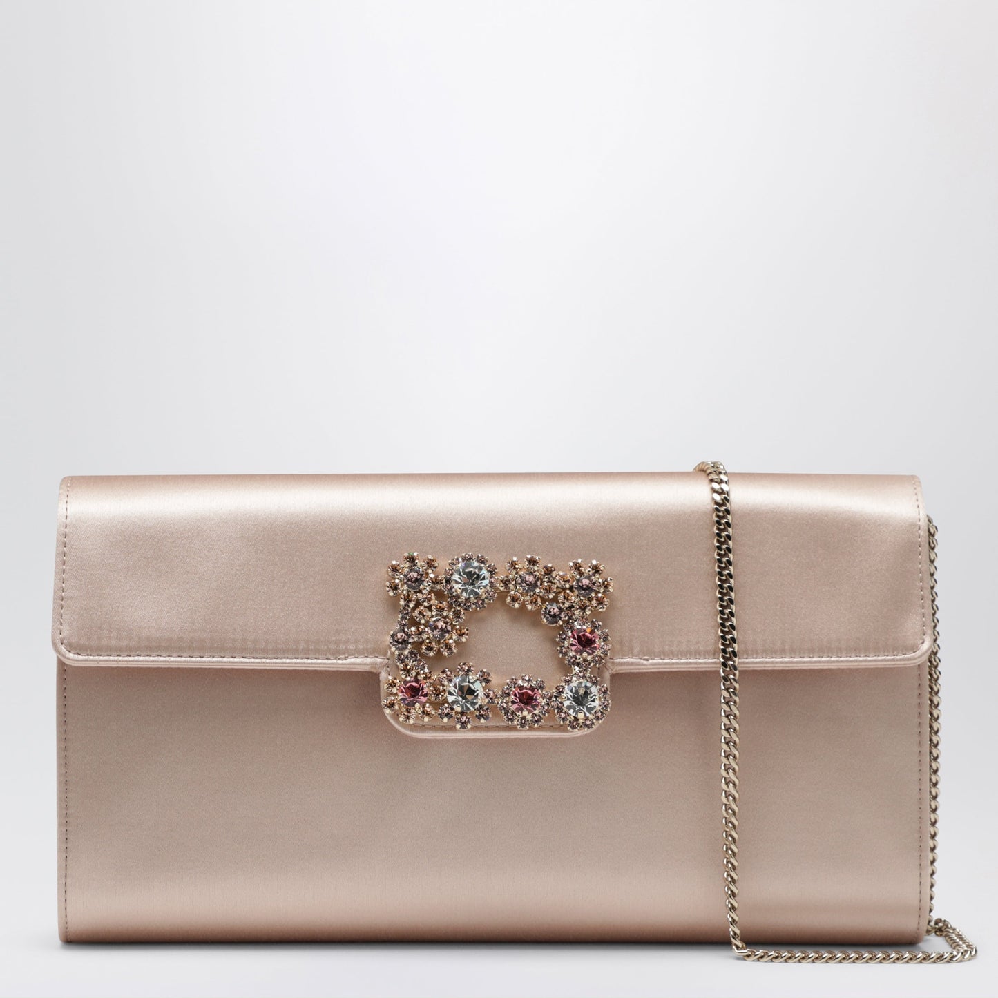 Roger Vivier Light Pink Satin Clutch Bag With Buckle Women ROGER VIVIER