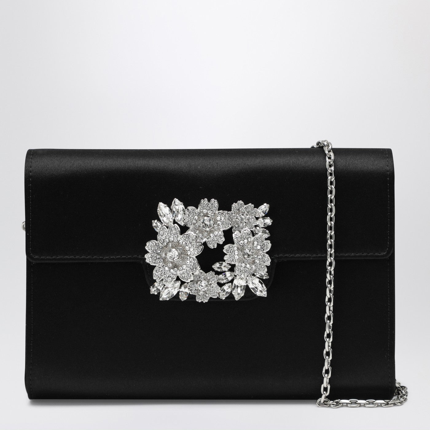 Roger Vivier Efflorescence Mini Clutch Black In Satin Women ROGER VIVIER