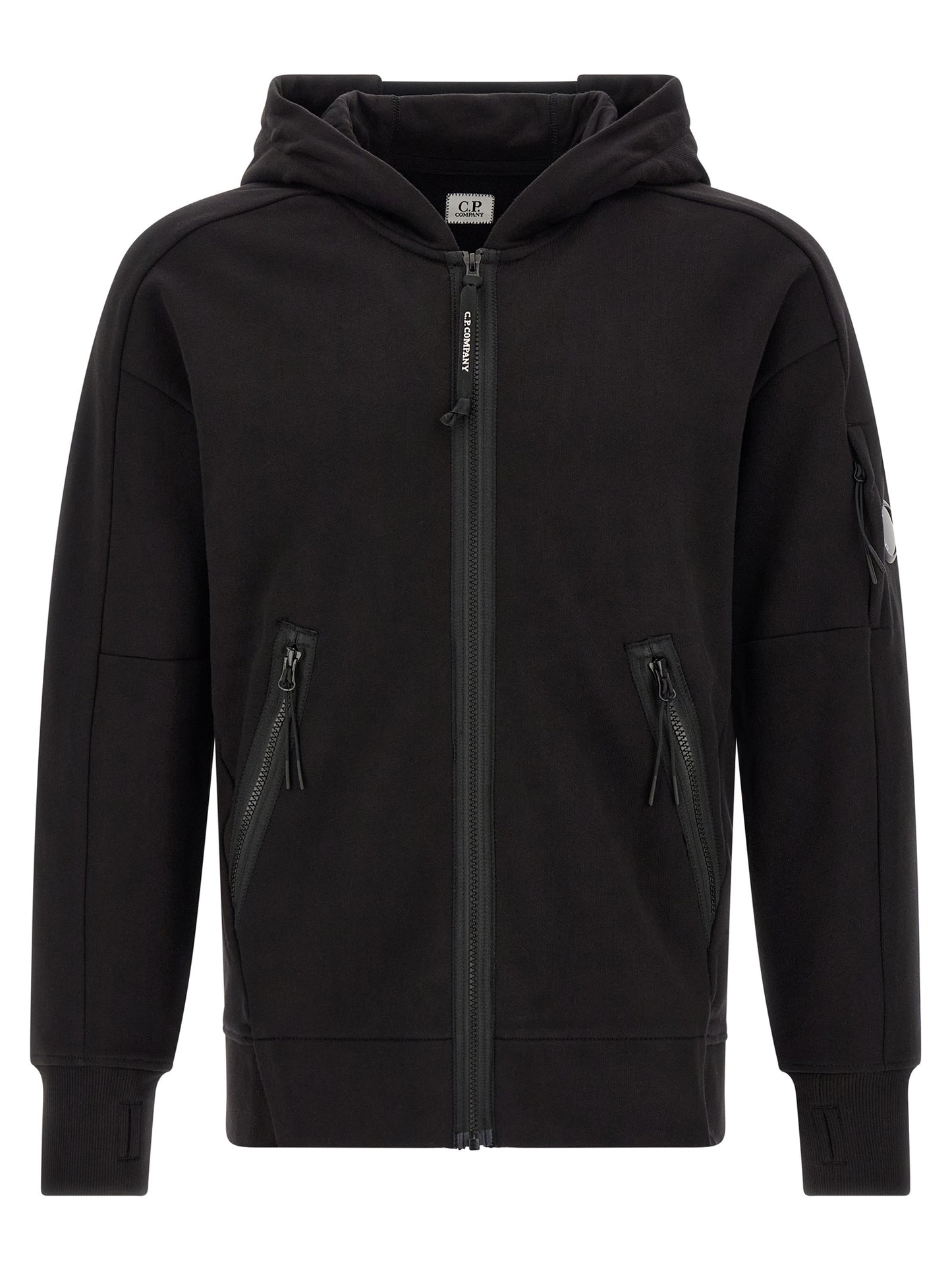 C.P. Company Men 'Diagonal Raised Fleece' Sweatshirt With Lens Detail C.P. COMPANY