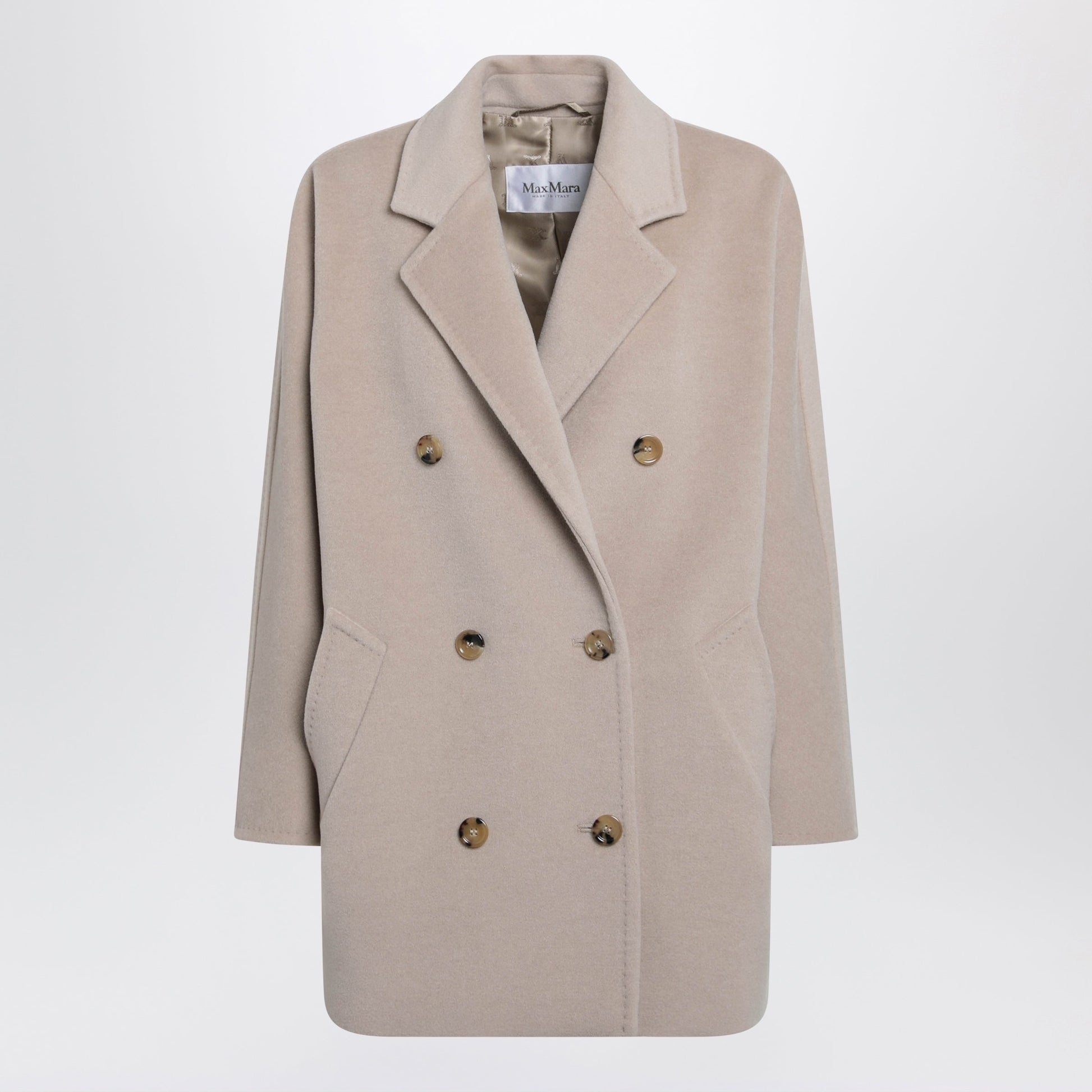 Max Mara Short 101801 Icon Coat In Light Beige Women MAX MARA