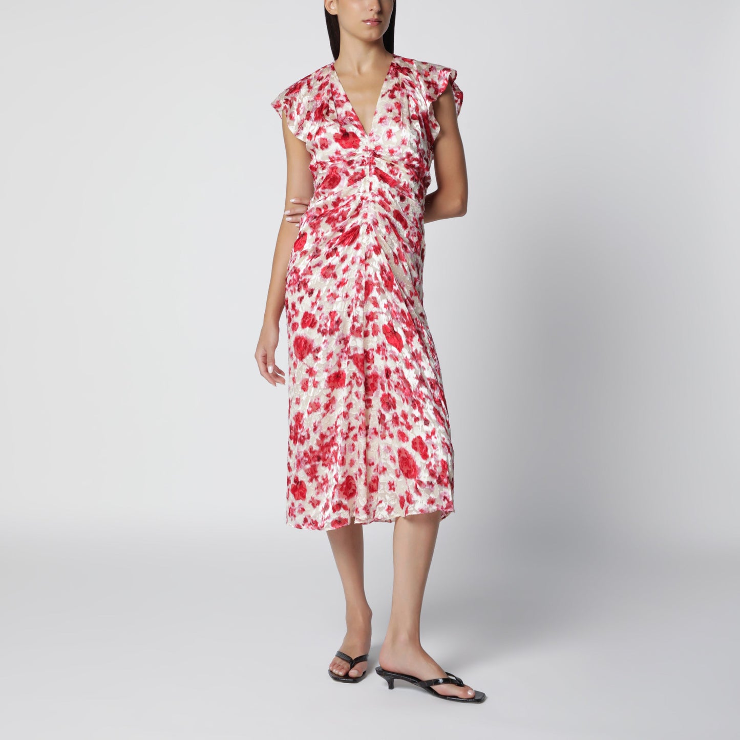 Isabel Marant Lyndsay Dress In Printed Silk Devore Georgette Women ISABEL MARANT