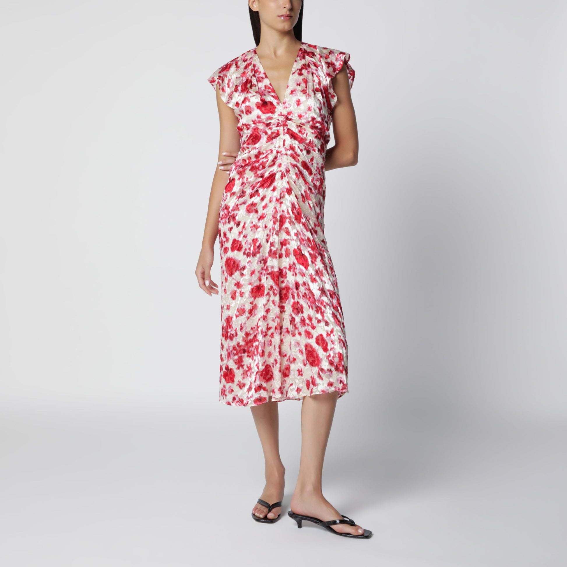 Isabel Marant Lyndsay Dress In Printed Silk Devore Georgette Women ISABEL MARANT