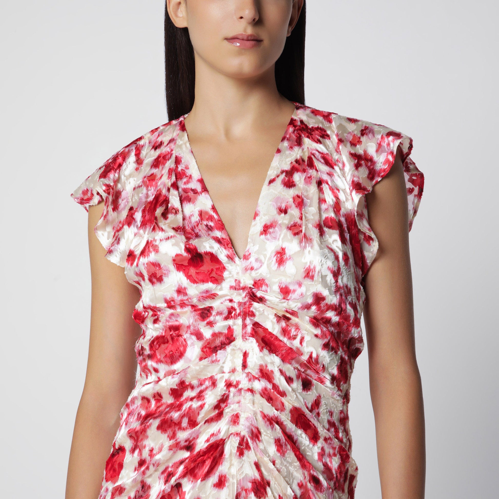 Isabel Marant Lyndsay Dress In Printed Silk Devore Georgette Women ISABEL MARANT