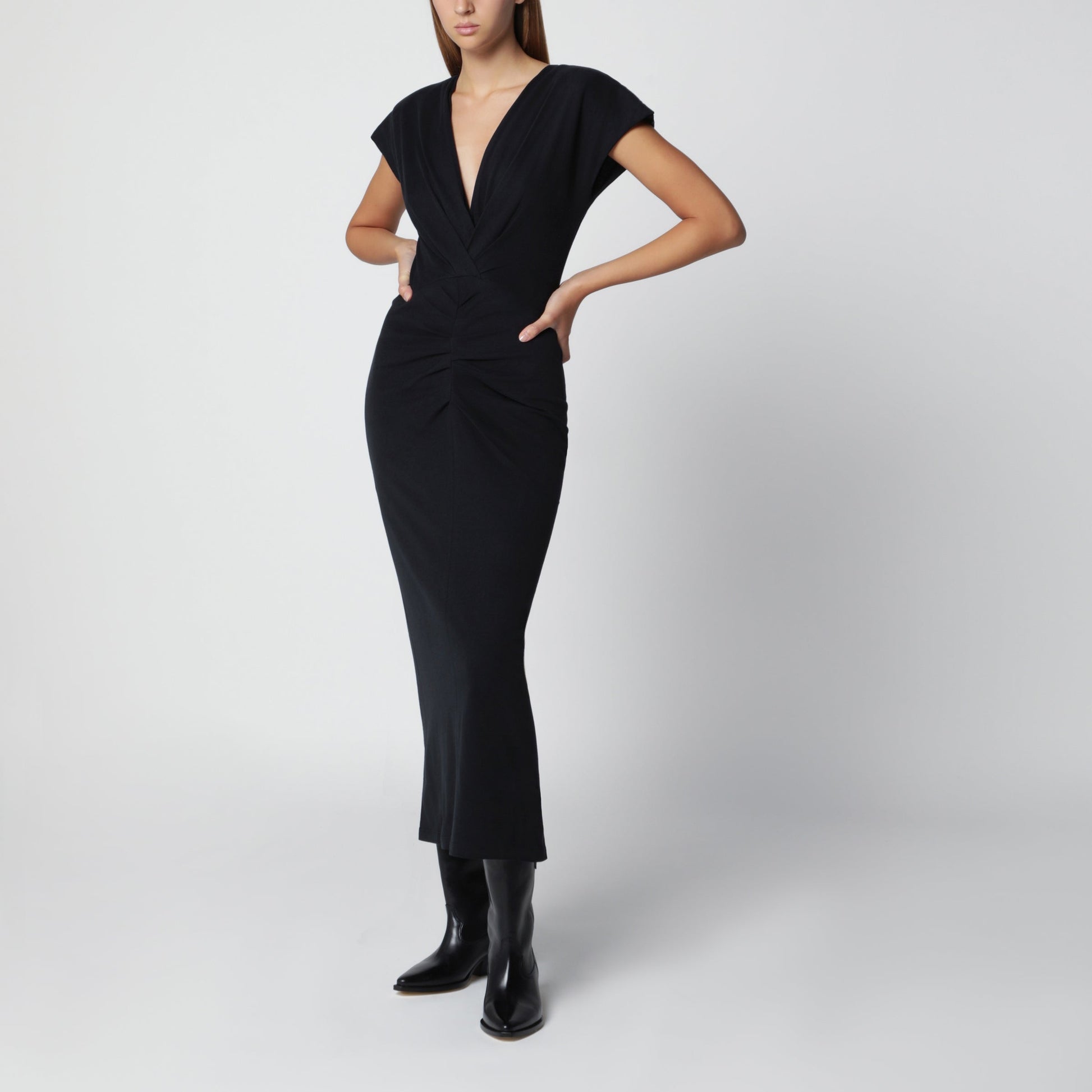 Isabel Marant Nadra Wrap Dress In Black Jersey Women ISABEL MARANT