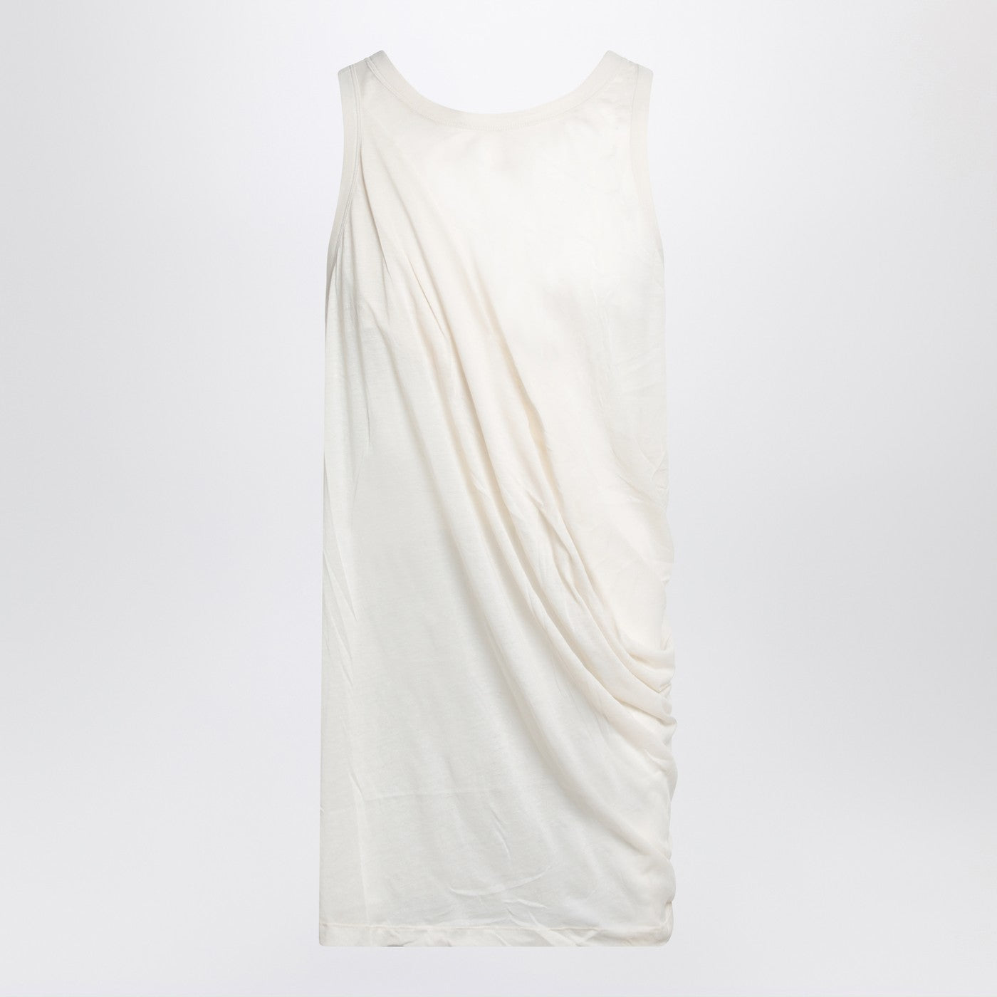 Rick Owens Ivory Tank Top With Draping Men RICK OWENS