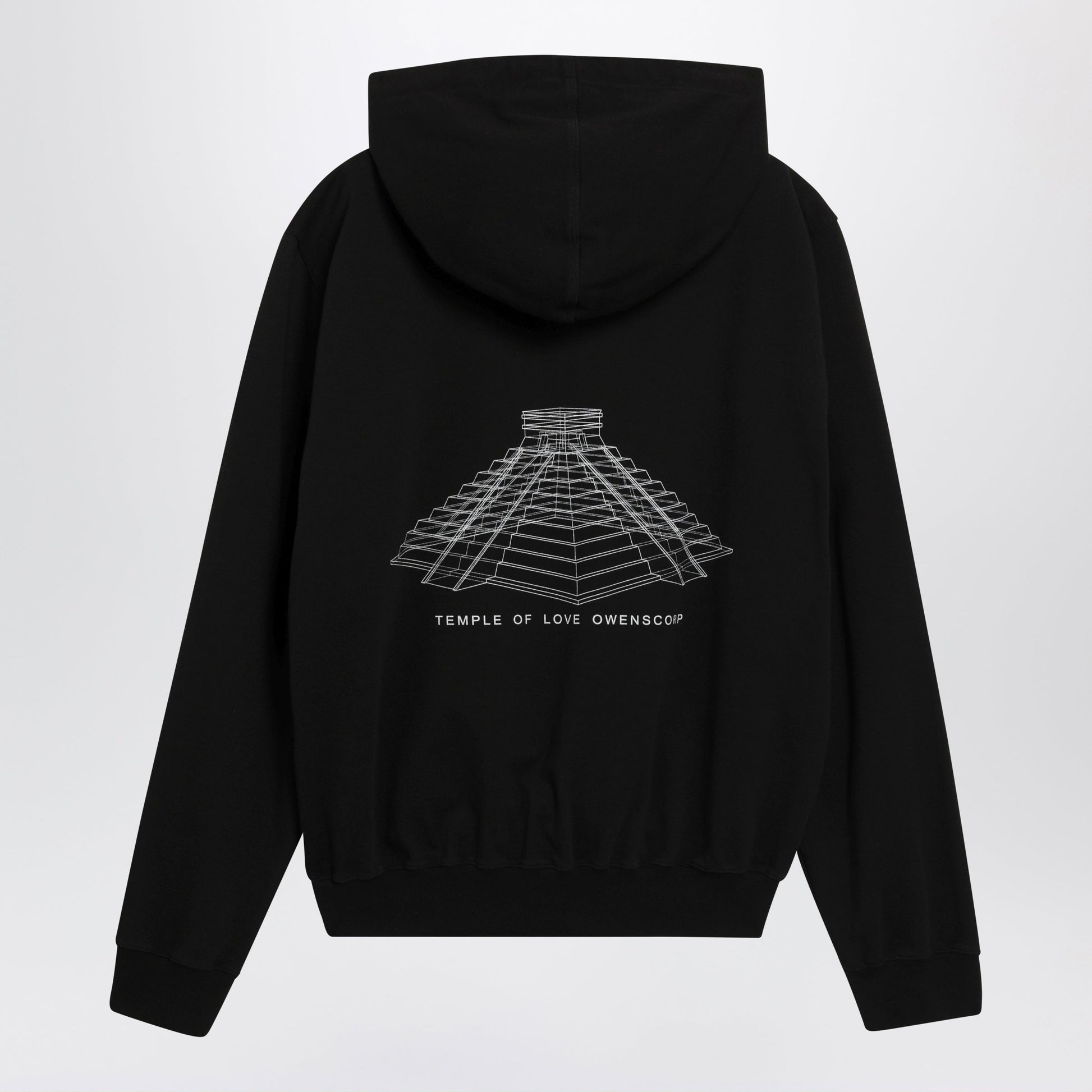 Rick Owens Black Hoodie With Logo Print Men RICK OWENS