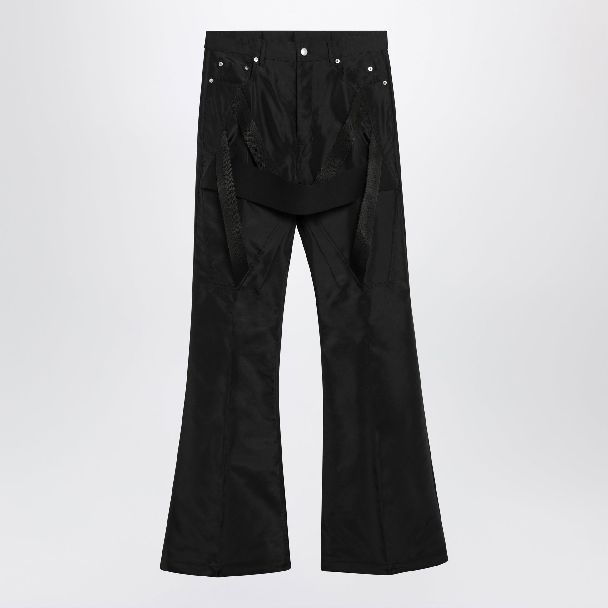 Rick Owens Black Megastrapped Bolans Jeans In Nylon Canvas Men RICK OWENS