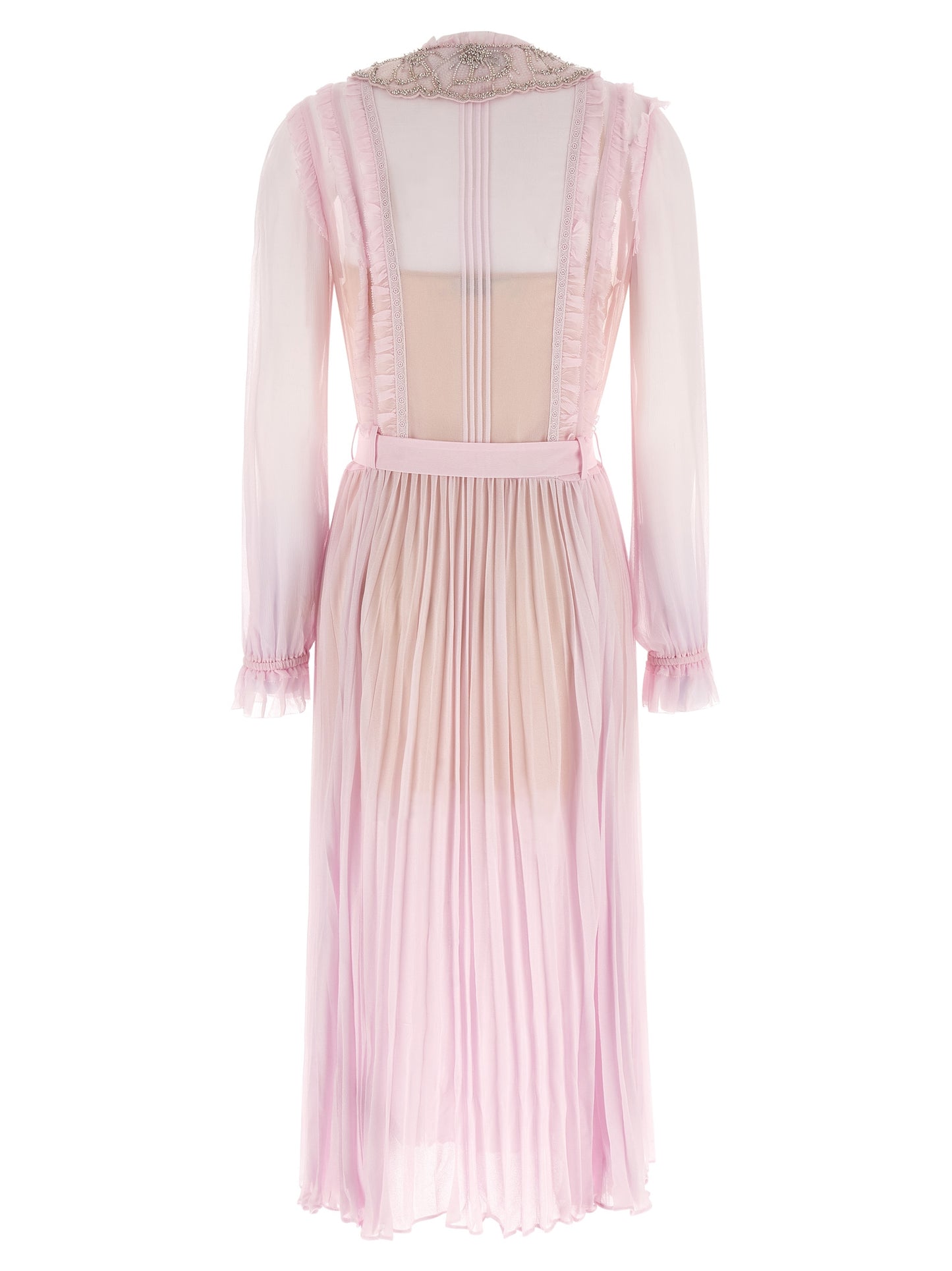 Self Portrait Women 'Pink Pleated Georgette Midi' Dresses SELF-PORTRAIT
