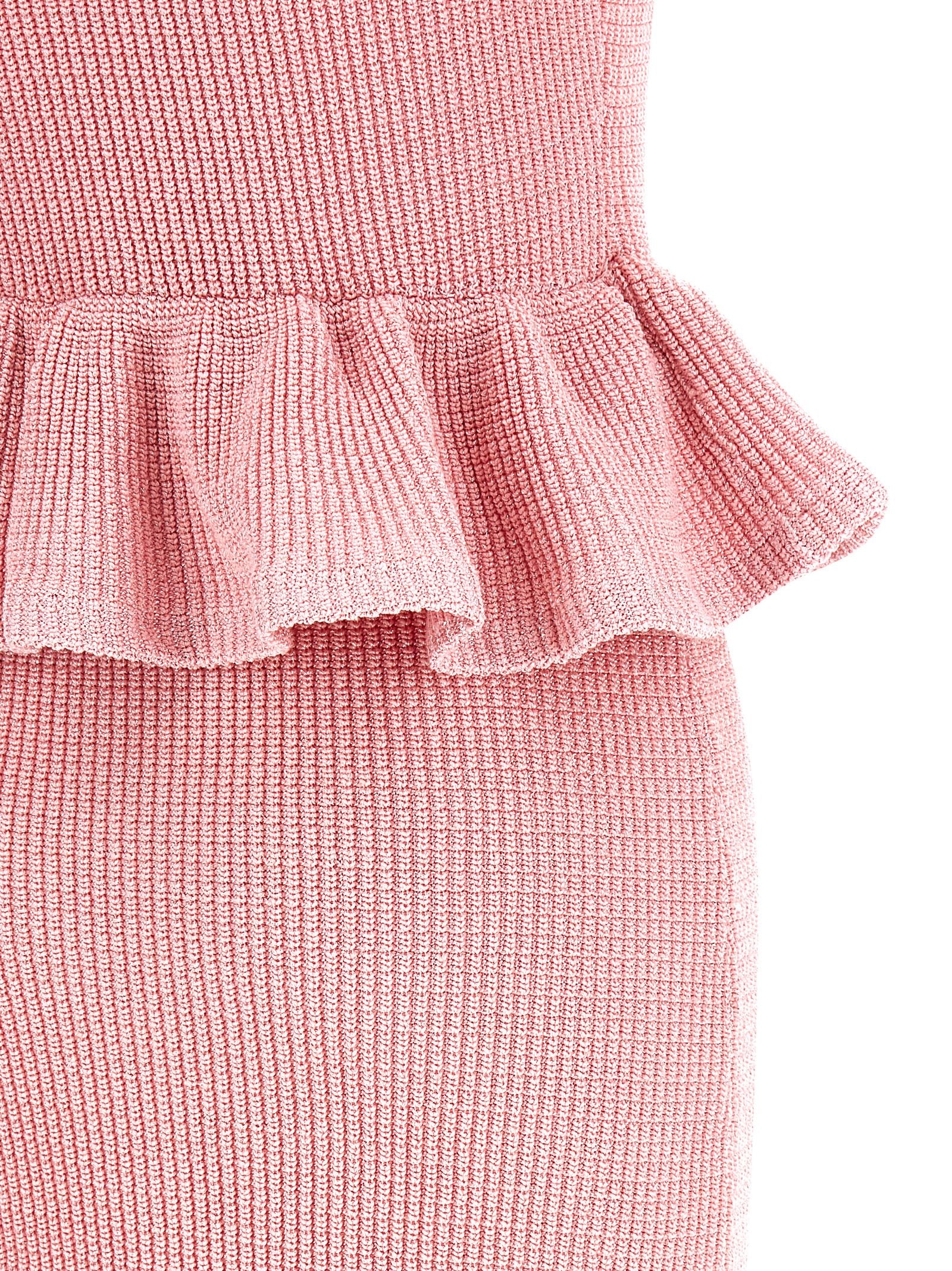 Self Portrait Women 'Pink Peplum Knit Midi' Dress SELF-PORTRAIT