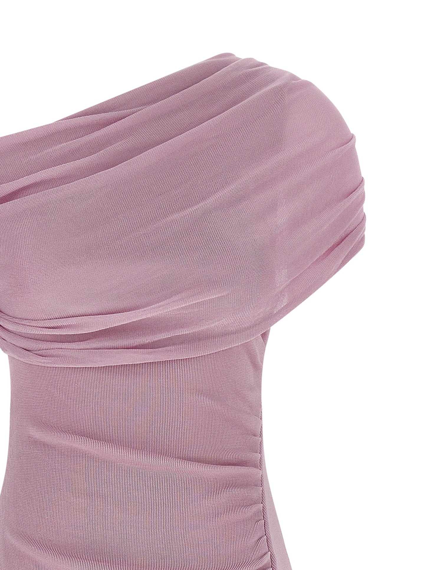 Self Portrait Women 'Pink Cotton Draped Knit Midi' Dress SELF-PORTRAIT