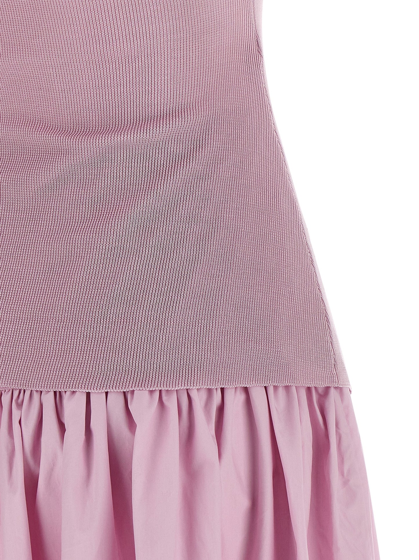 Self Portrait Women 'Pink Cotton Draped Knit Midi' Dress SELF-PORTRAIT