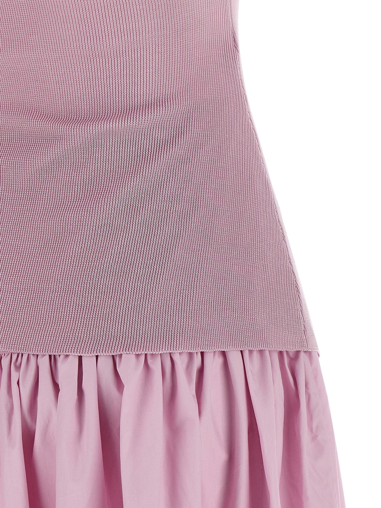 Self Portrait Women 'Pink Cotton Draped Knit Midi' Dress SELF-PORTRAIT