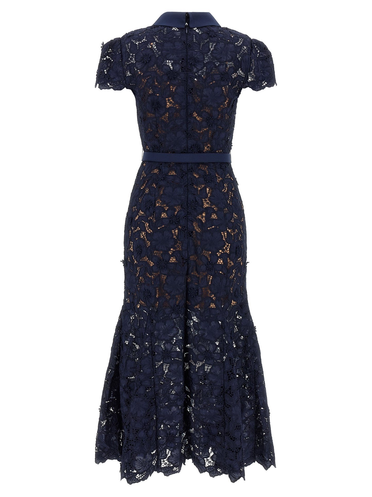 Self Portrait Women 'Navy Guipure Lace Midi' Dress SELF-PORTRAIT